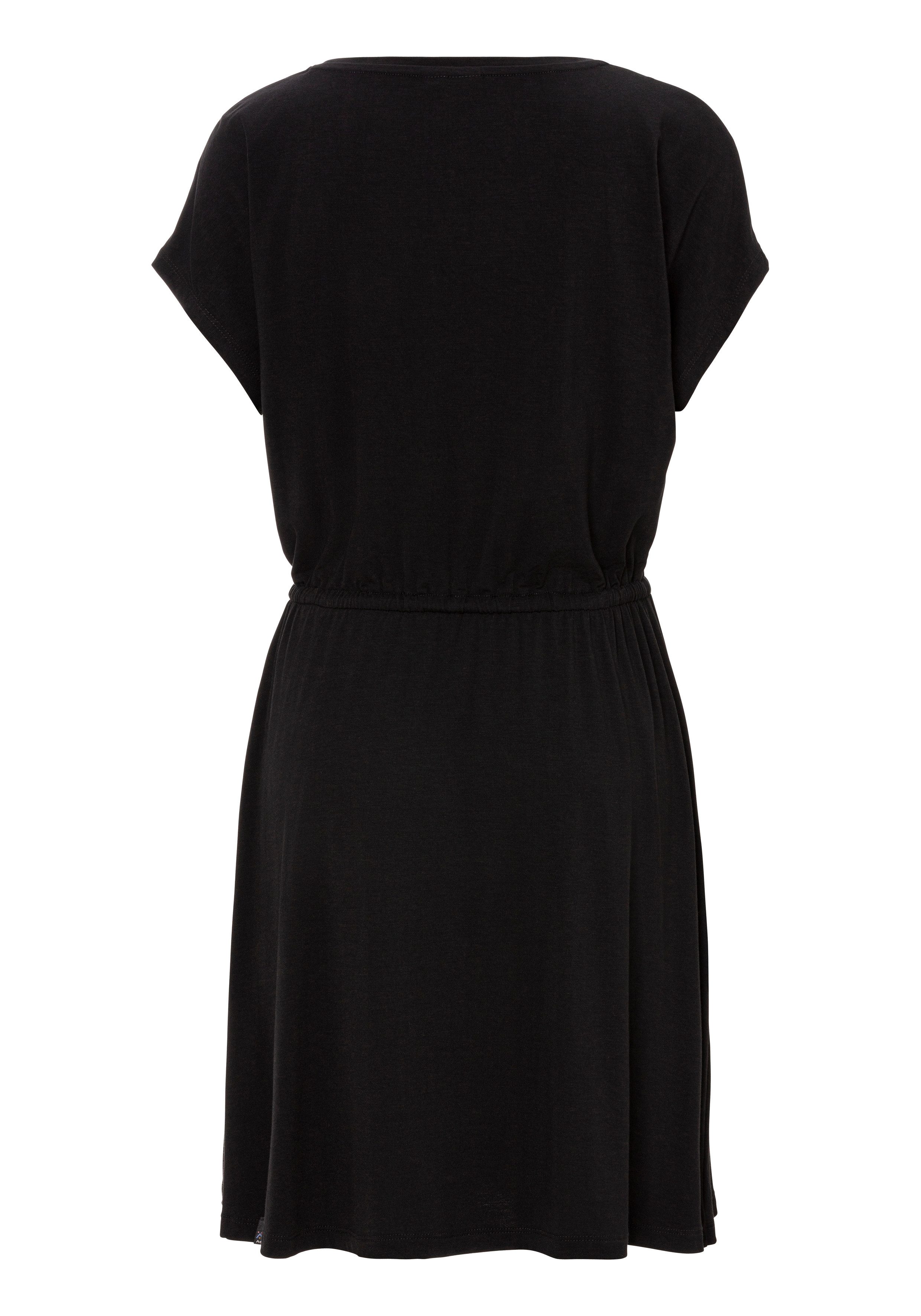 Ragwear Midi-jurk PECORINO met kleine logo borduursel aan de hals en taille-bindceintuur