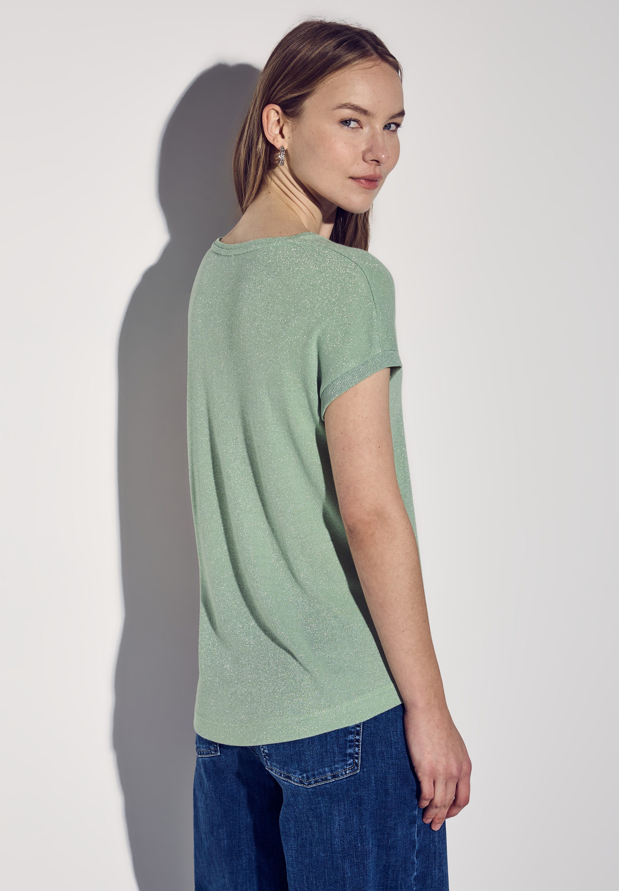 STREET ONE T-shirt in glitter-look