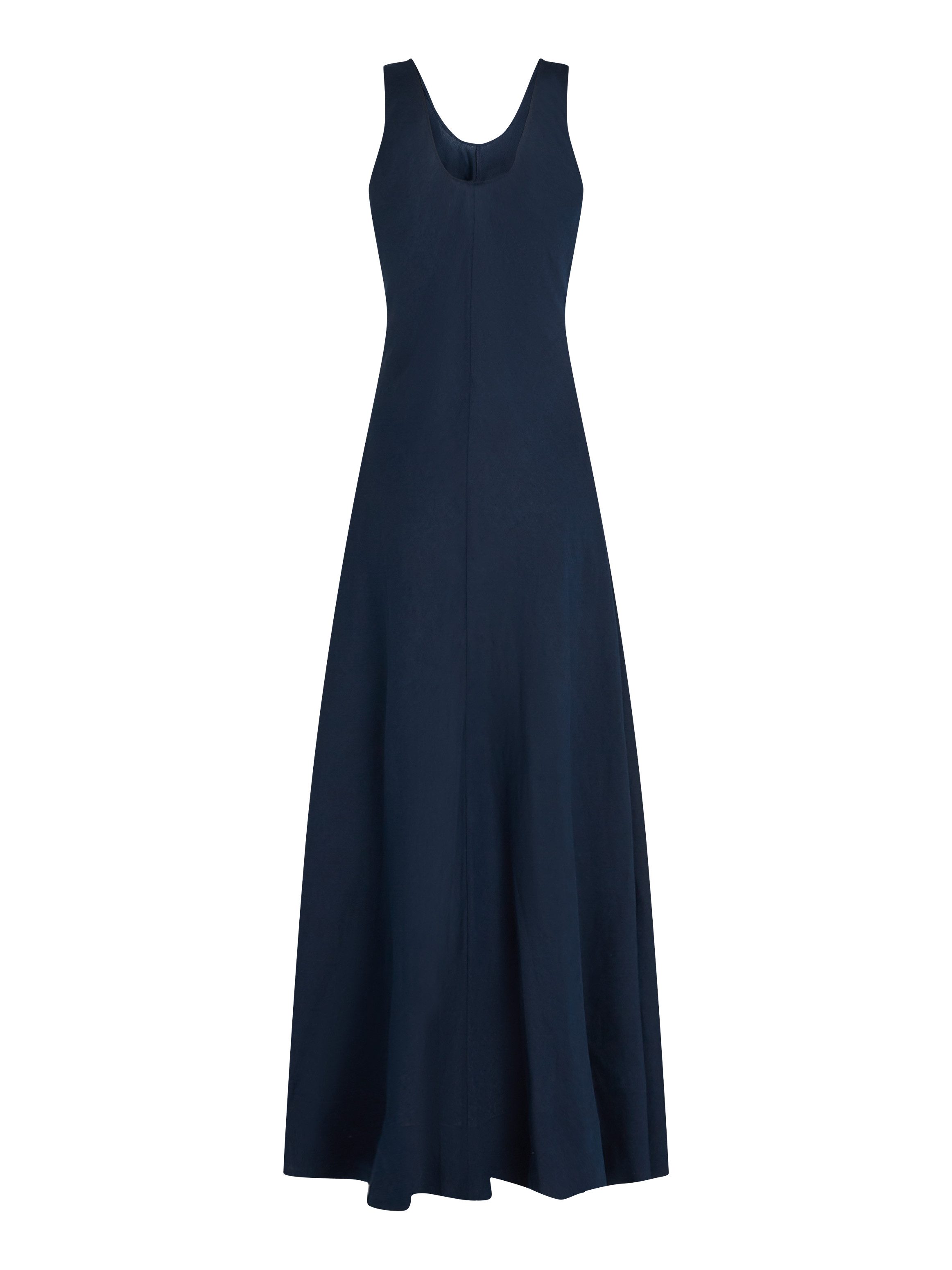 Tommy Hilfiger Maxi-jurk TEXTURED LINEN TANK MAXI DRESS met metalen label, koel premium linnen