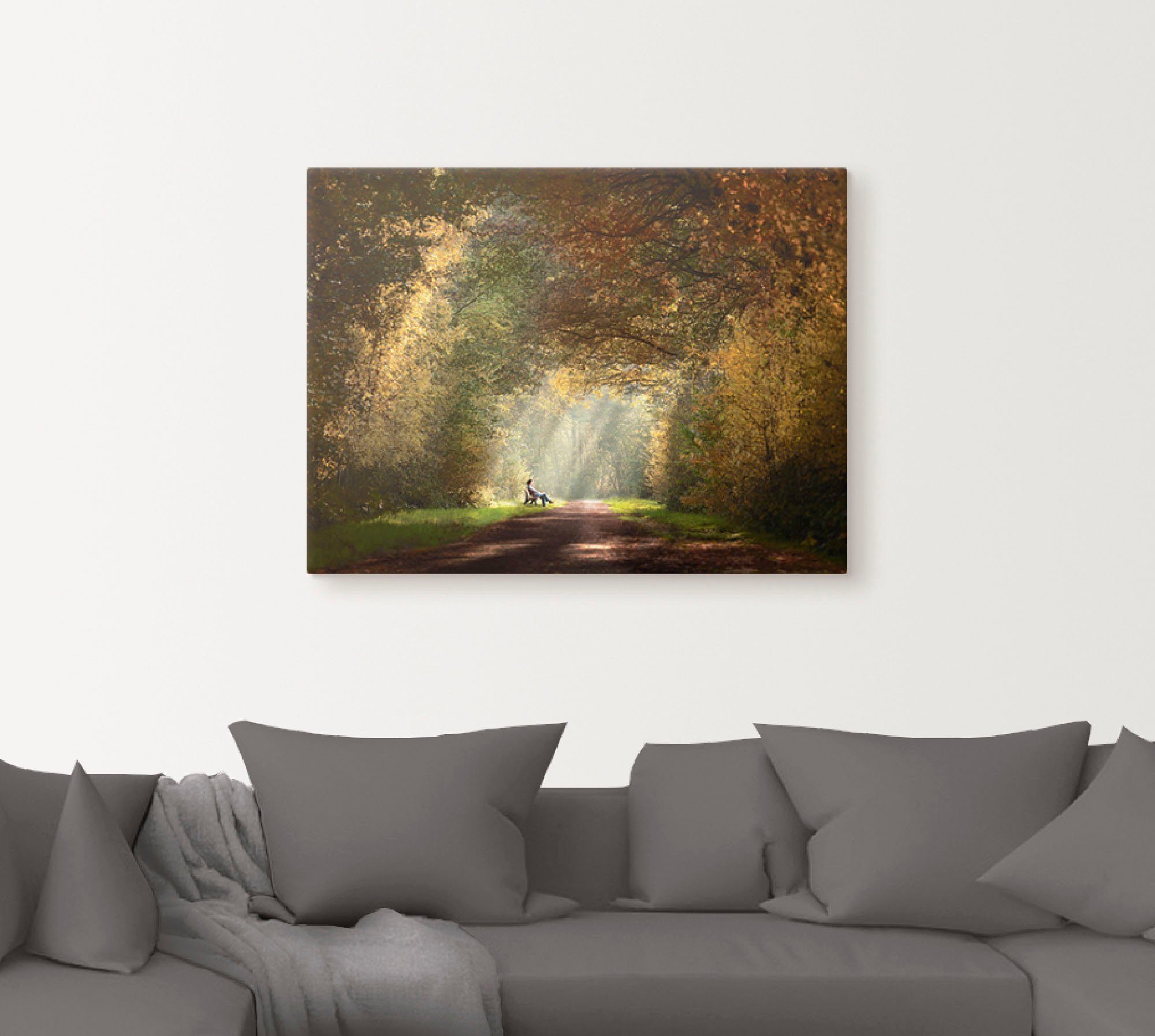 Artland Artprint Licht aan het eind van de tunnel... als artprint op linnen, muursticker in verschillende maten