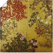 artland artprint japans scherm 18e eeuw in vele afmetingen  productsoorten -artprint op linnen, poster, muursticker - wandfolie ook geschikt voor de badkamer (1 stuk) multicolor