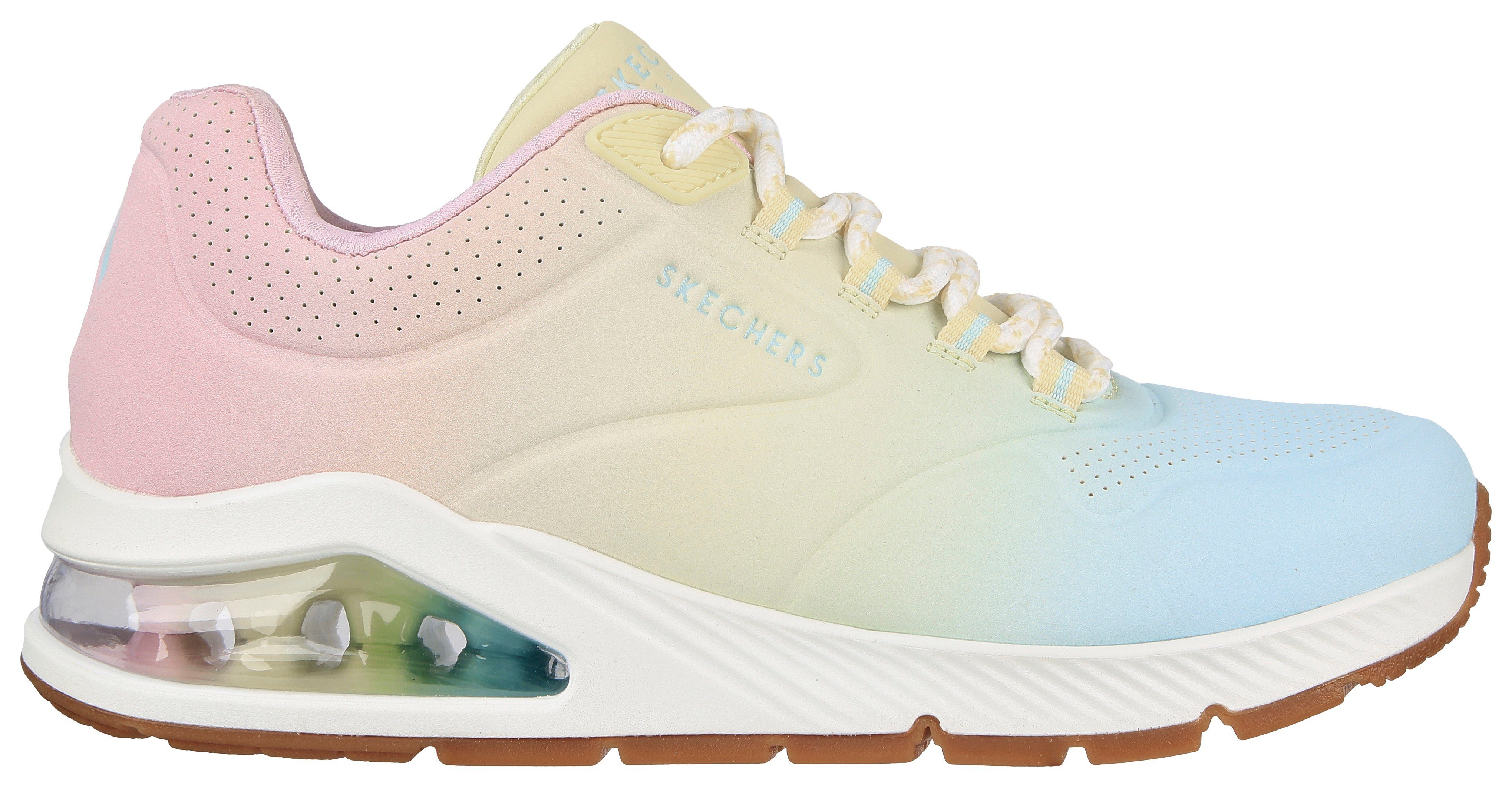 Skechers Sneakers UNO 2 OMBRE AWAY in heldere kleurcombinatie, vrijetijdsschoen, lage schoen, veterschoen