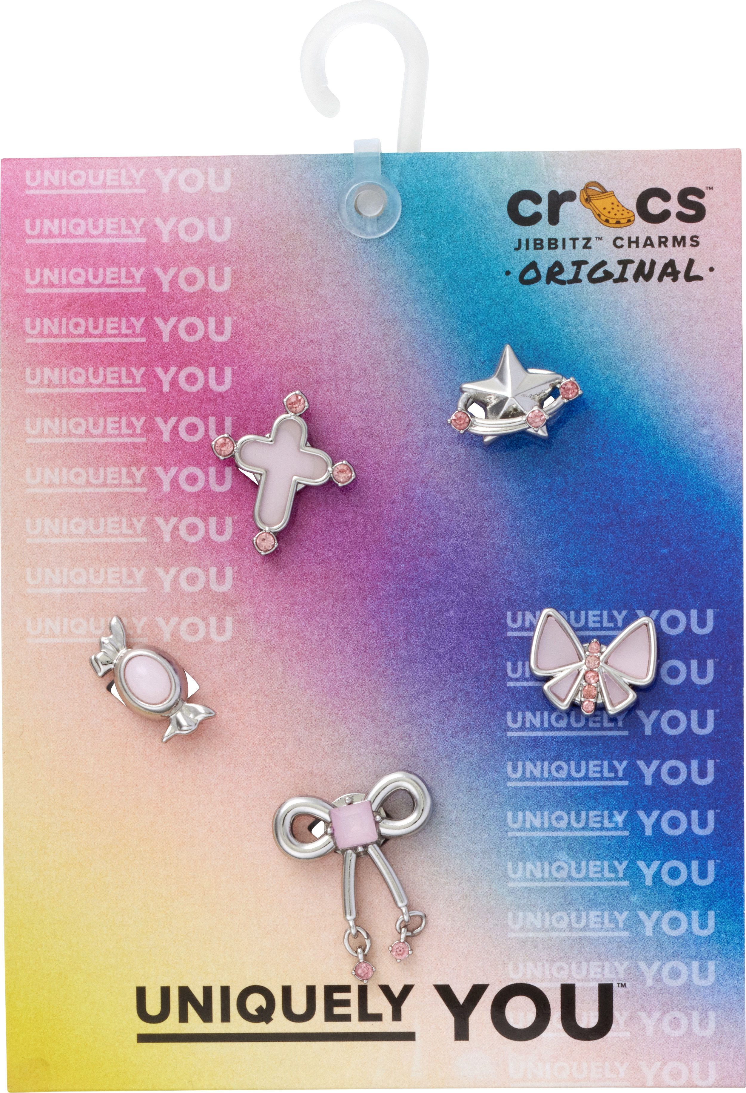 Crocs Schoenbutton Jibbitz™ Silver and Pink (set, 5-delig, Geen speelgoed. Niet geschikt voor kinderen jonger dan 3 jaar)