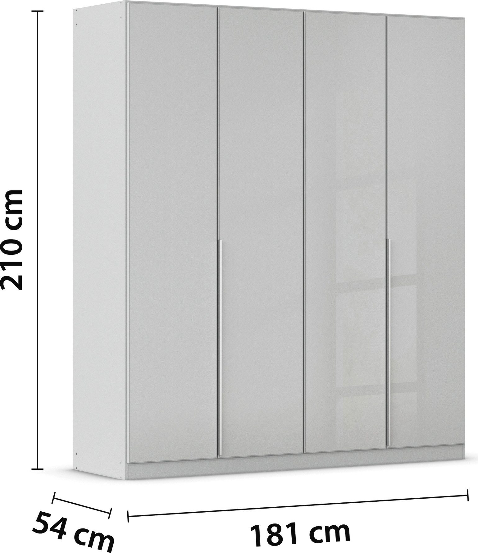 rauch Draaideurkast Kledingkasten kast garderobe AGORDO met glazen front doordachte binnenuitrusting, in 6 breedtes en 2 hoogtes made in germany