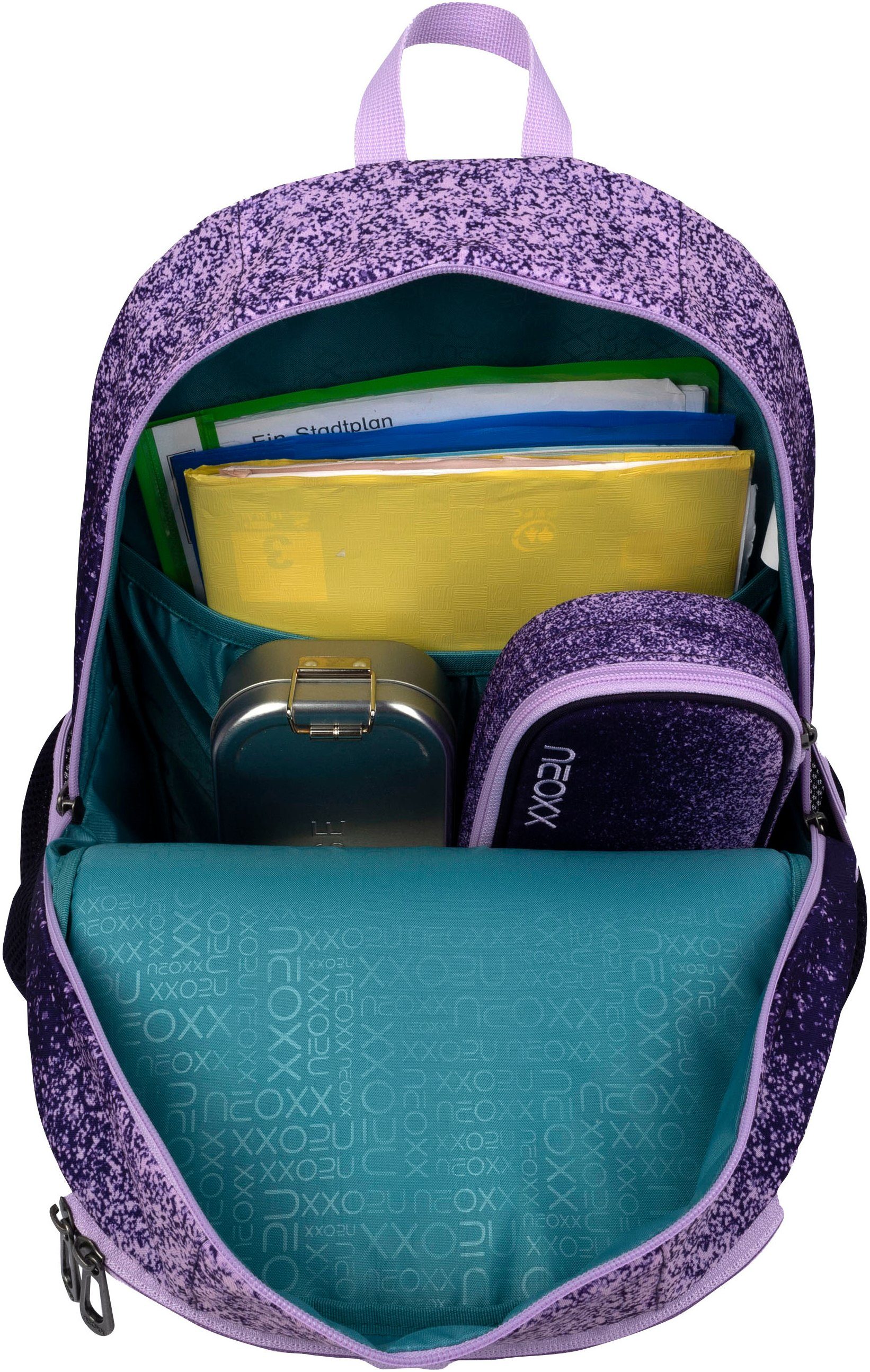 neoxx Schoolrugzak Flow, Glitterally perfect gedeeltelijk van gerecycled materiaal