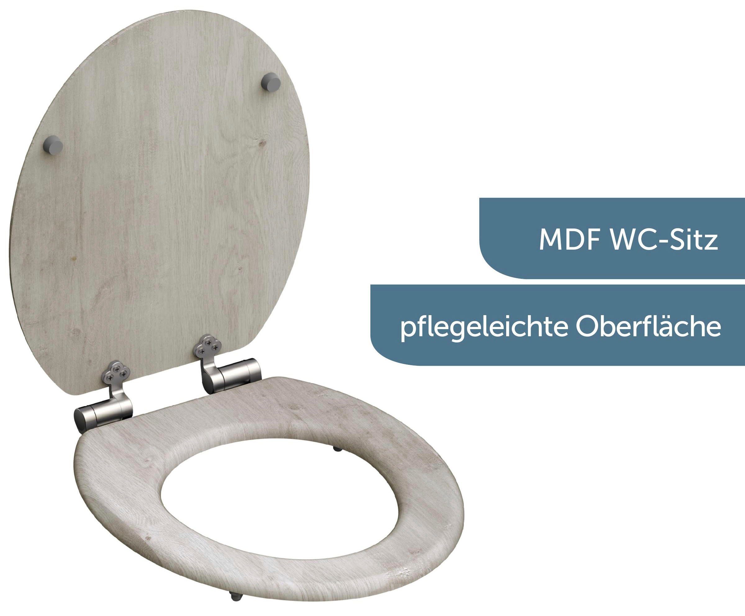 Schütte Toiletzitting Light Wood met softclosemechanisme en mdf-kern