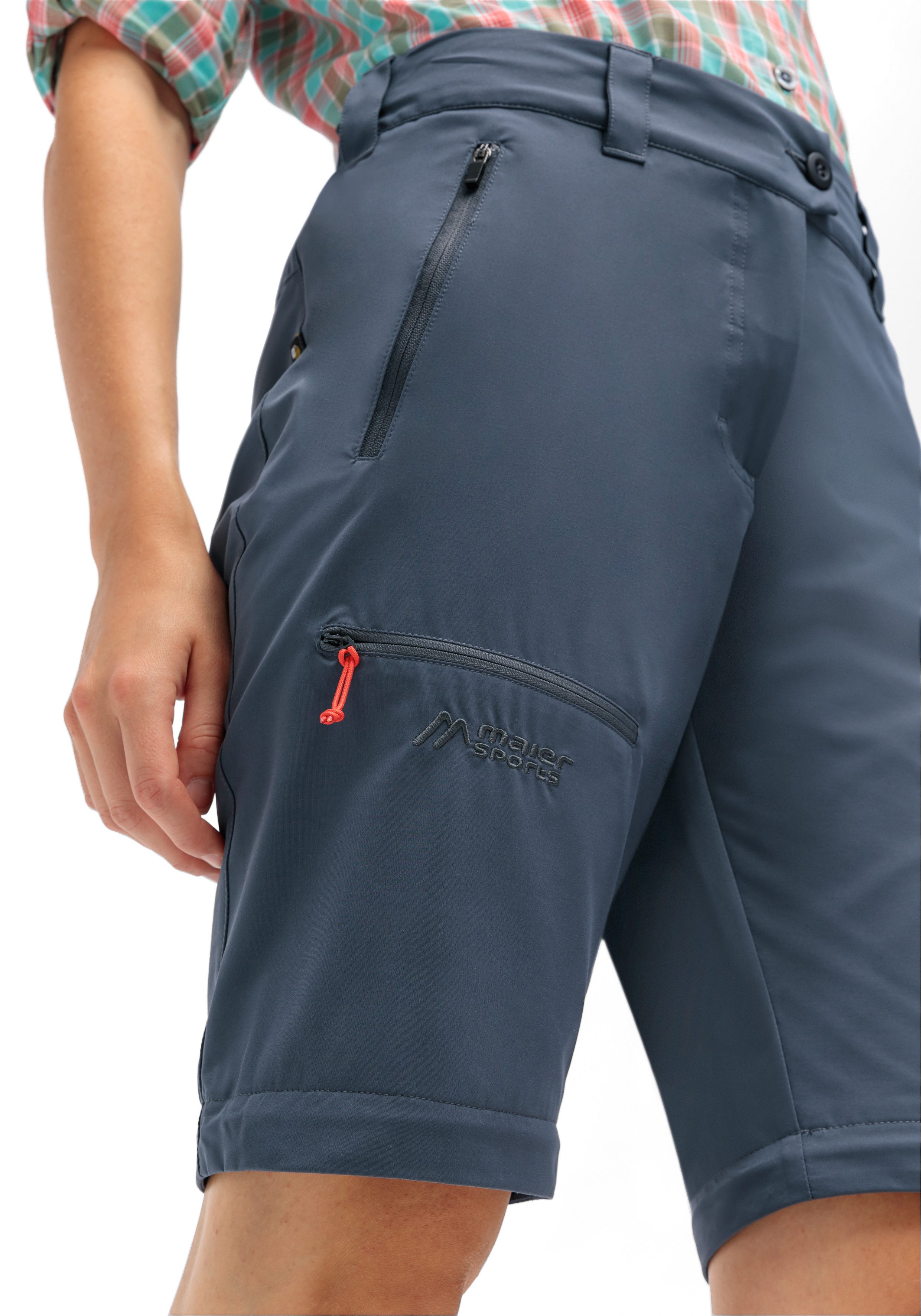 Maier Sports Outdoorbroek Nata Zip Loop Dames wandelbroek, zip-off functionele broek, 3 zakken, regular fit