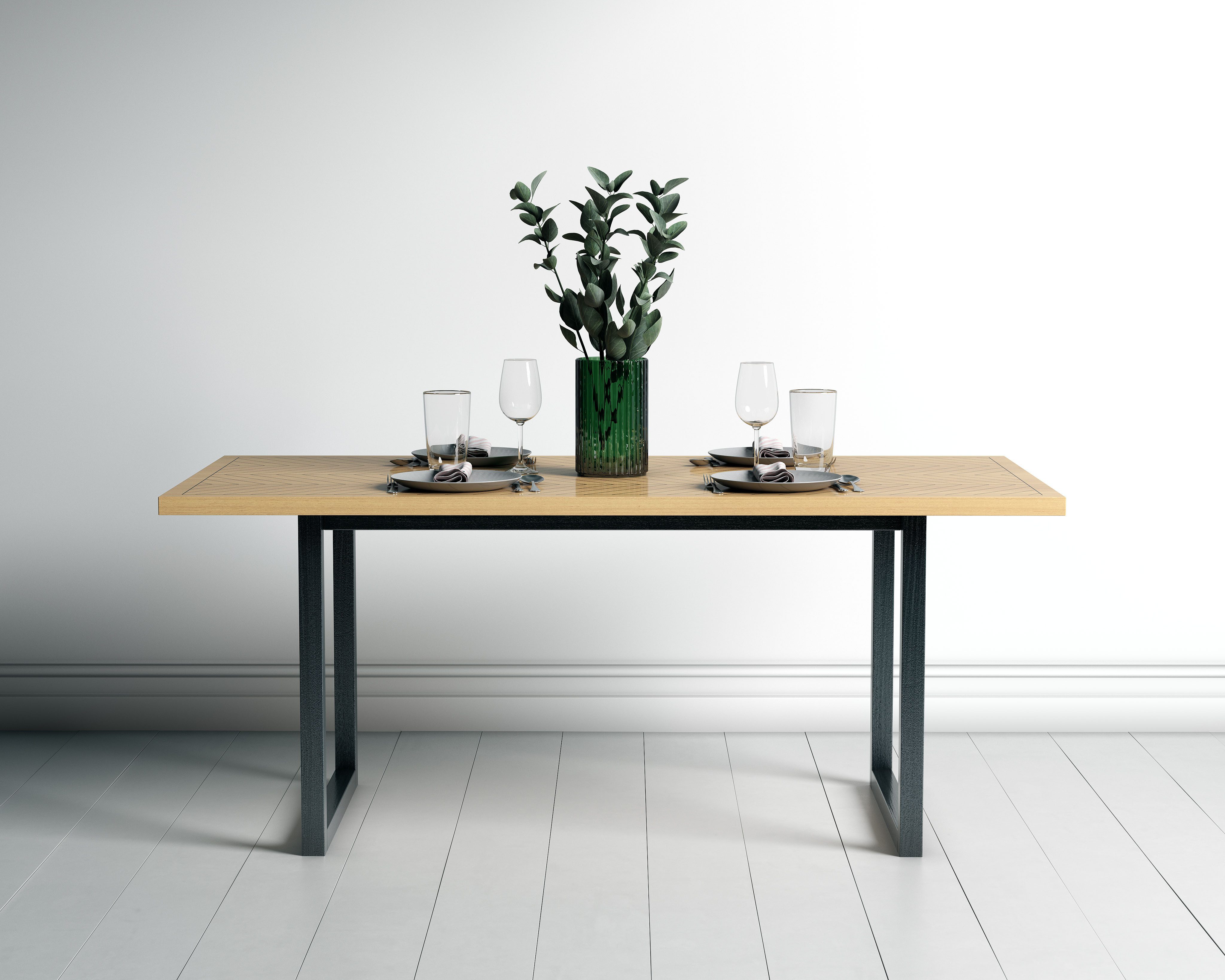 Woodman Eettafel Camden van massief berken, breedte 180 cm eettafels bruin