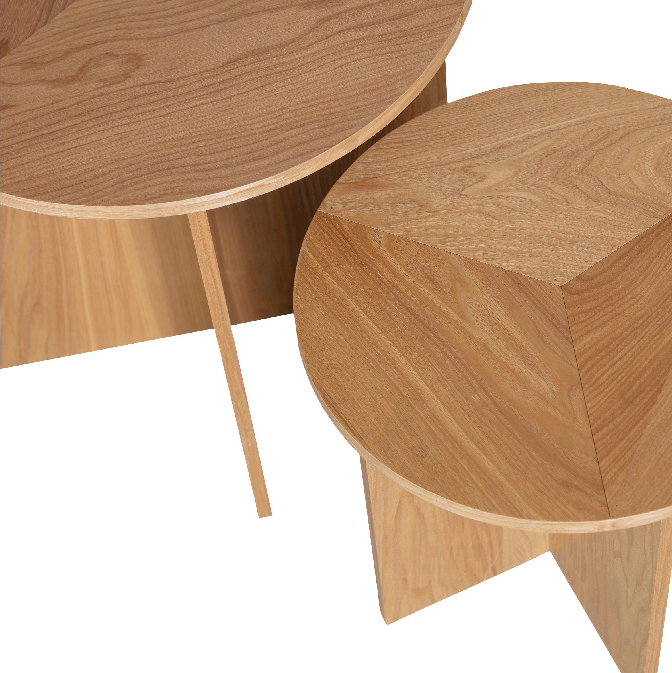 WOOOD Bijzettafel Colle van geperste eucalyptusplaten (2 stuks)