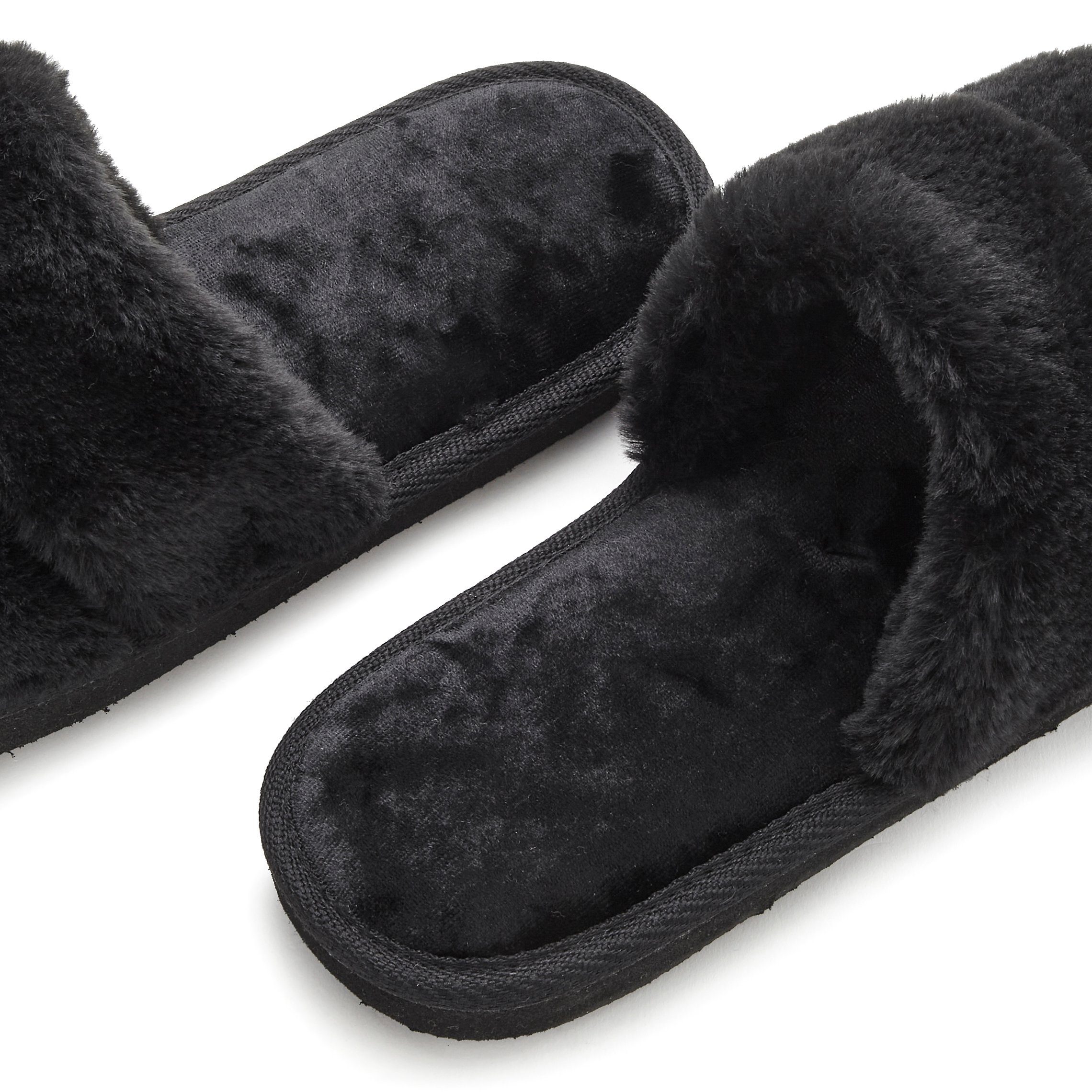 Vivance Pantoffels Pantolette, pluche pantoffels, mule, open schoen VEGAN