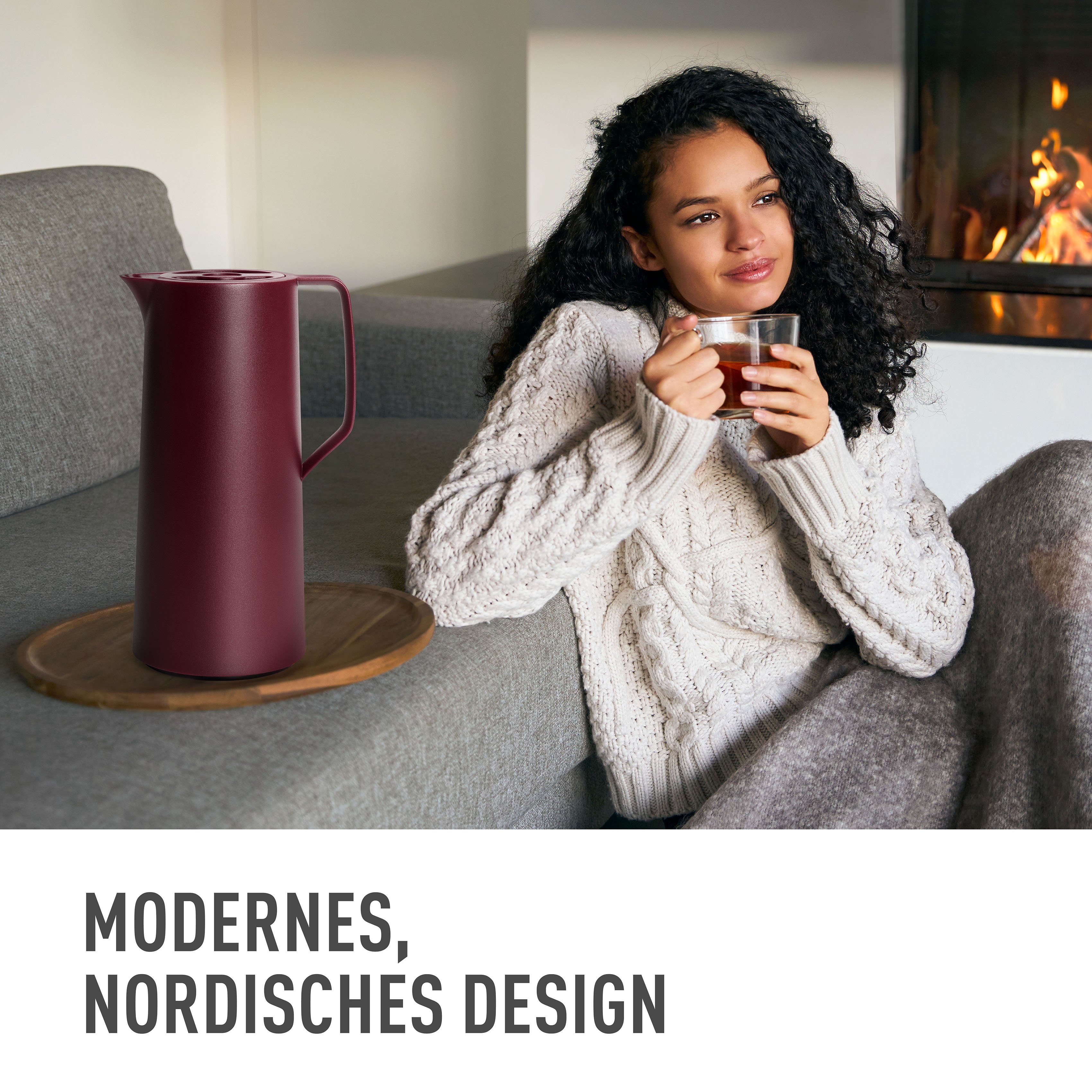 Emsa Thermoskan Motiva Quick-Press deksel, eenhandbediening, 12u warm/24u koud, glazen fles (1 stuk)