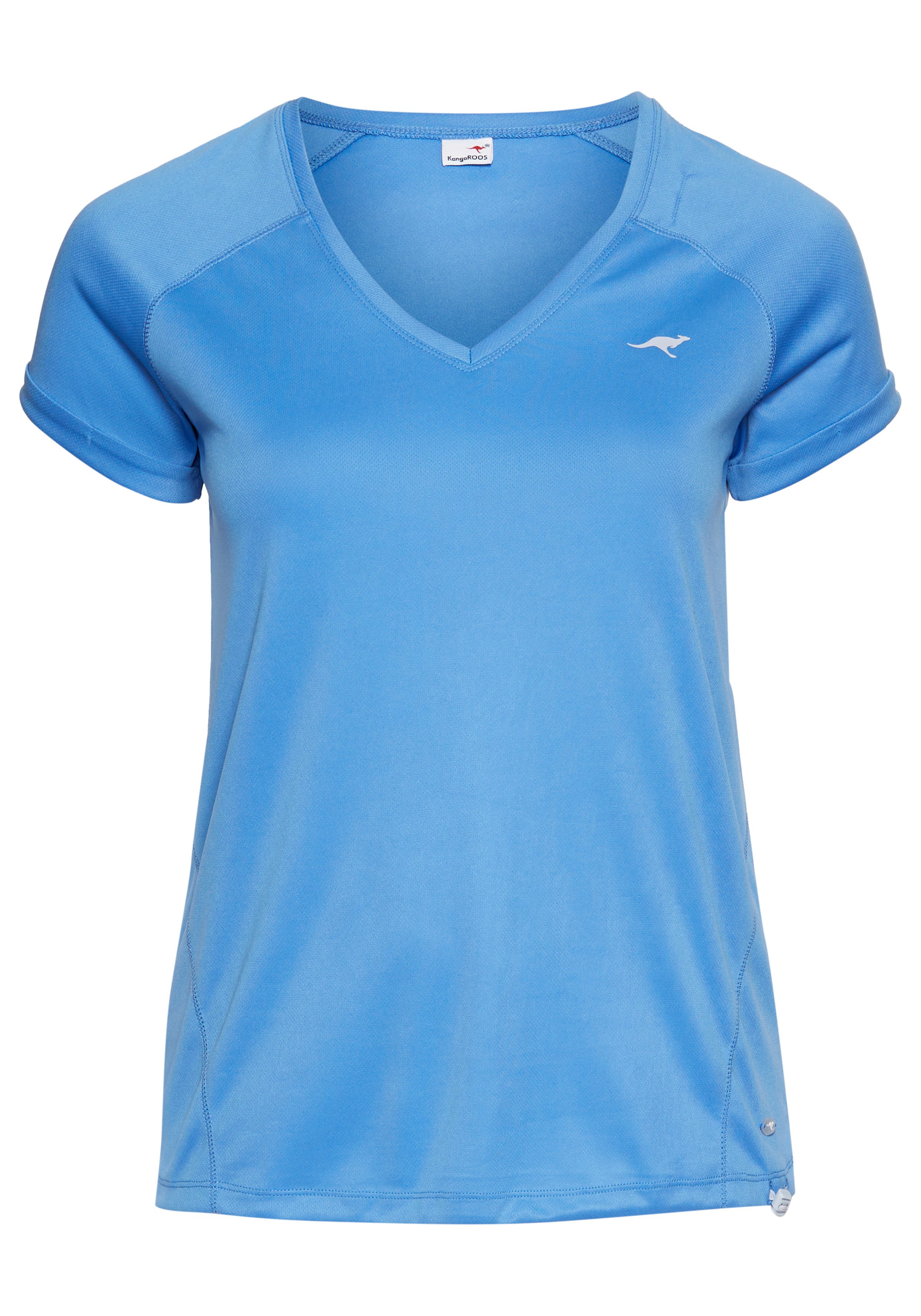 KangaROOS Functioneel shirt Korte mouwen, figuurvolgend, heupbedekkend, met V-hals