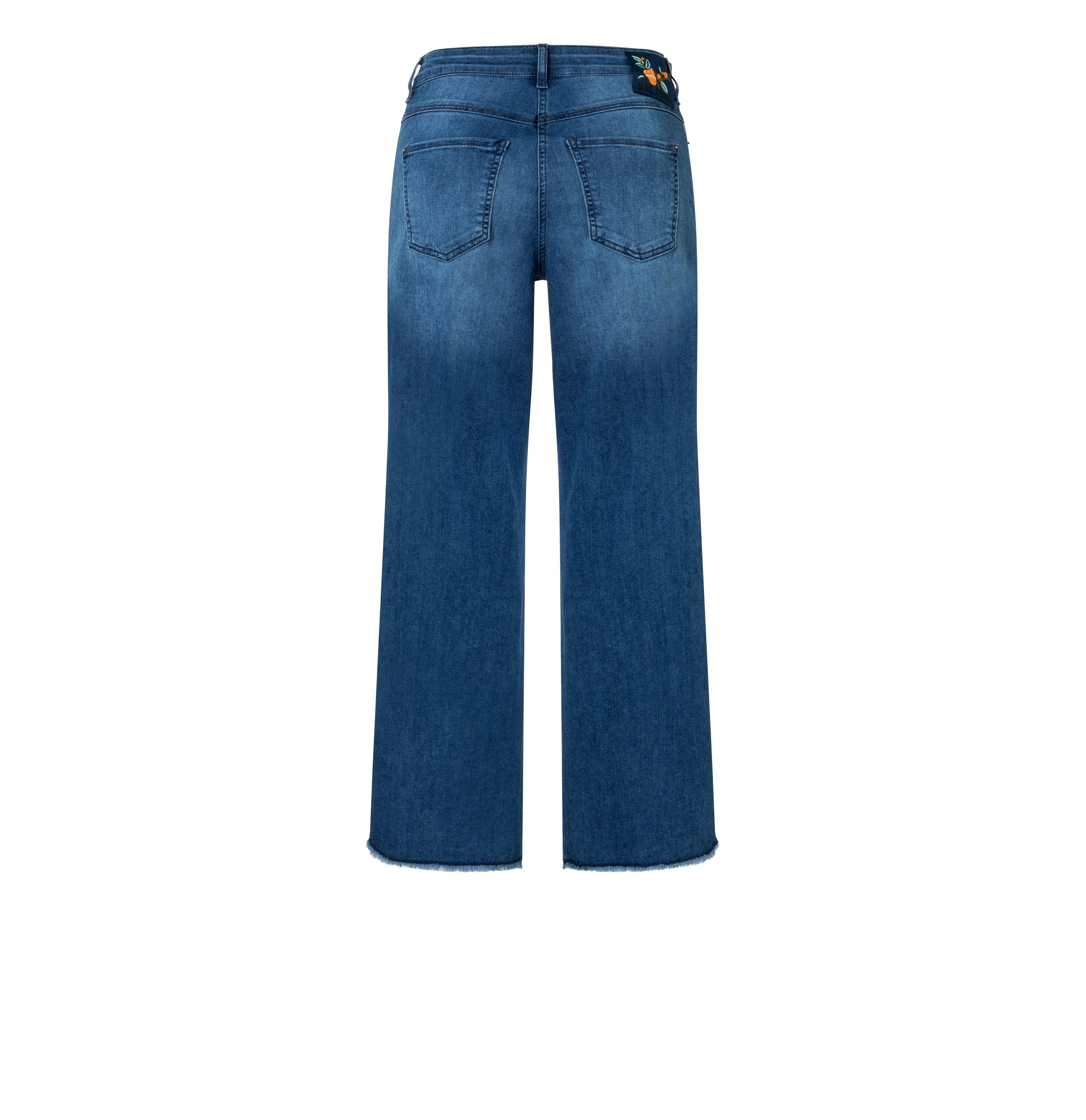 MAC Wijde jeans DREAM WIDE met franje bij de zoom