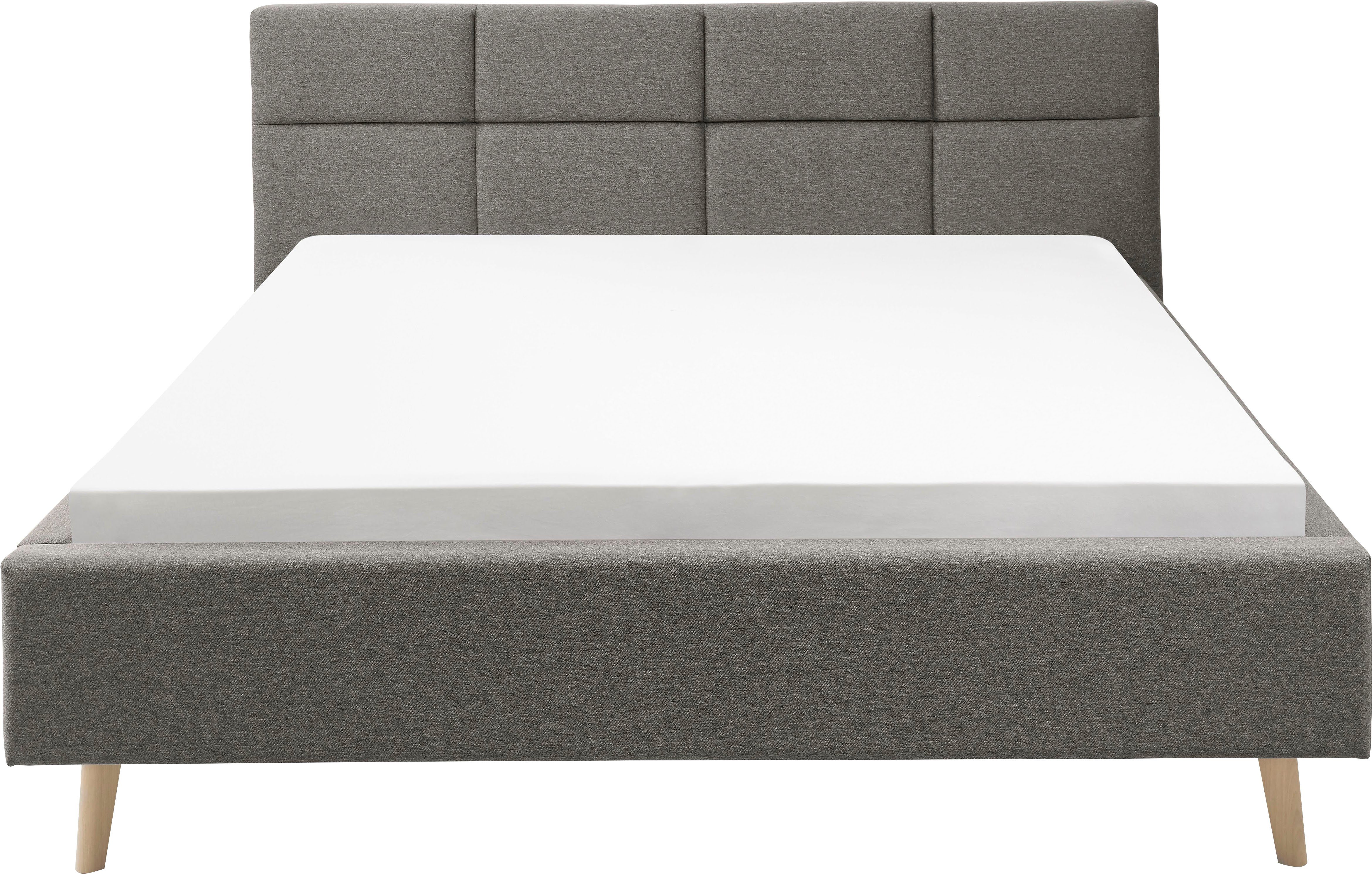 set one by Musterring Gestoffeerd bed Cary naar keuze met matras en lattenbodem, poten in natuurlijk eiken