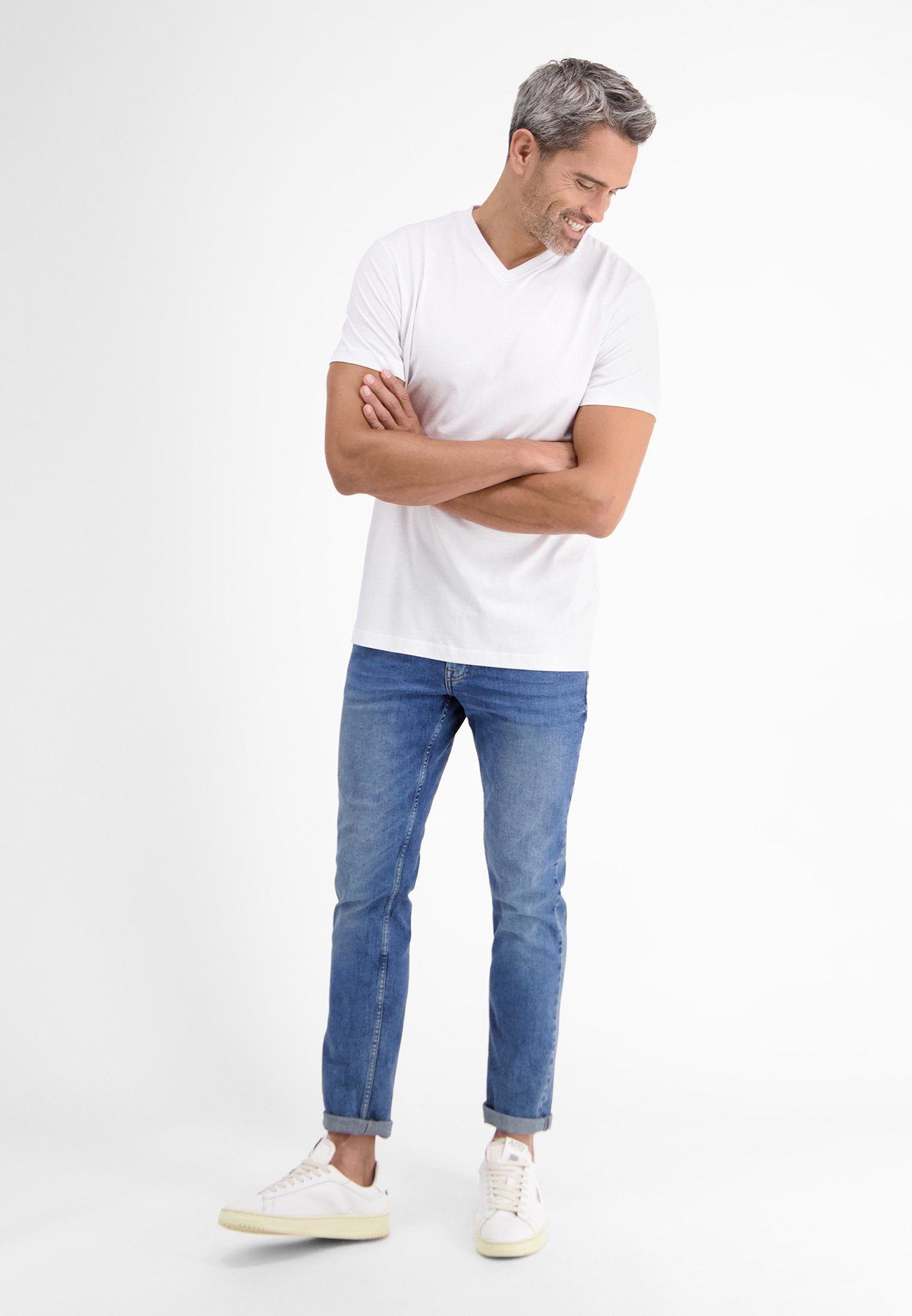 Lerros T-shirt LERROS dubbelpack T-shirt V-hals in premium katoenkwaliteit