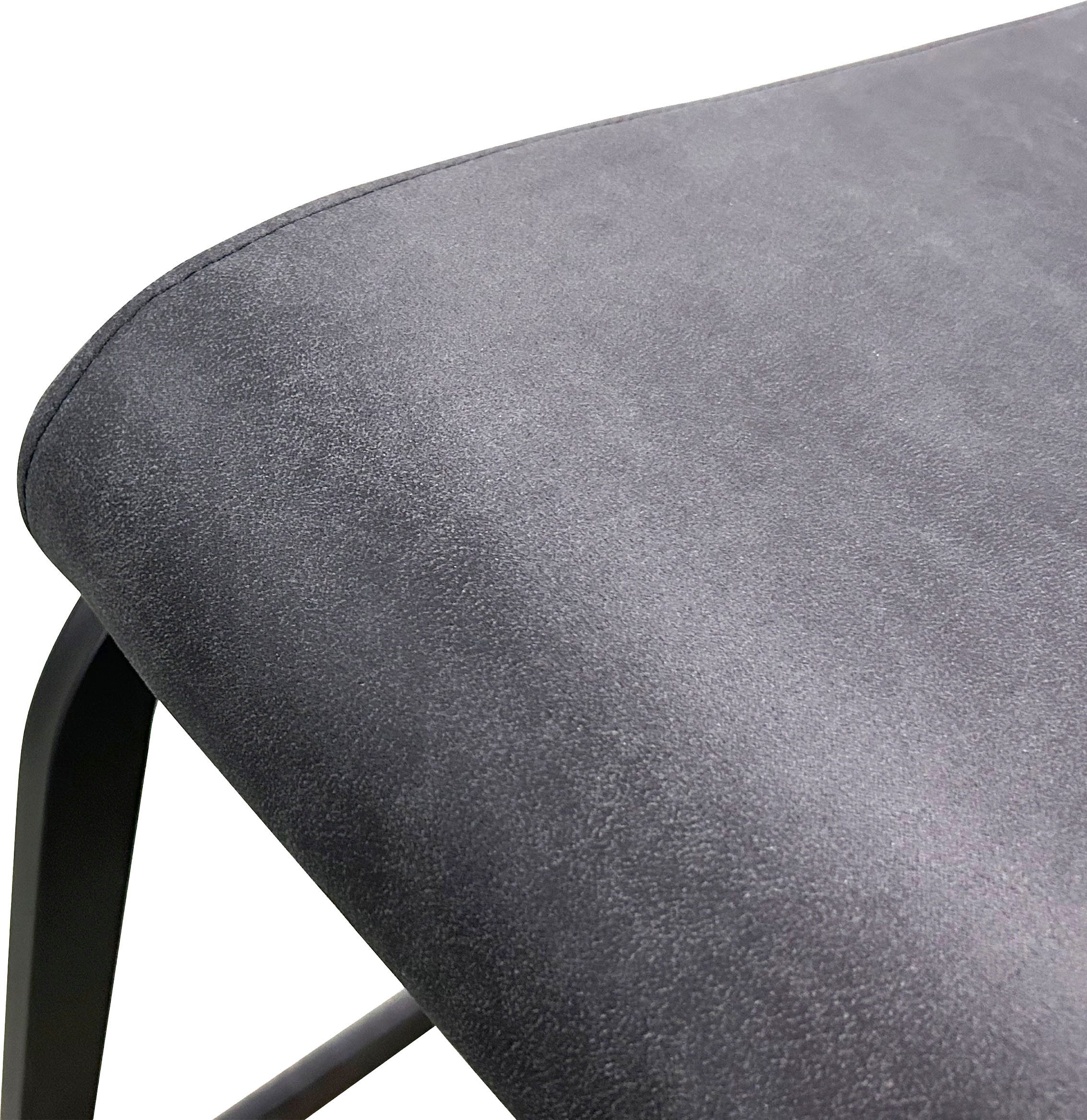 byLIVING Vrijdragende stoel Banff (2-stuks set) met handgreep, frame van zwart metaal, keukenstoel, diverse bekledingen (set)
