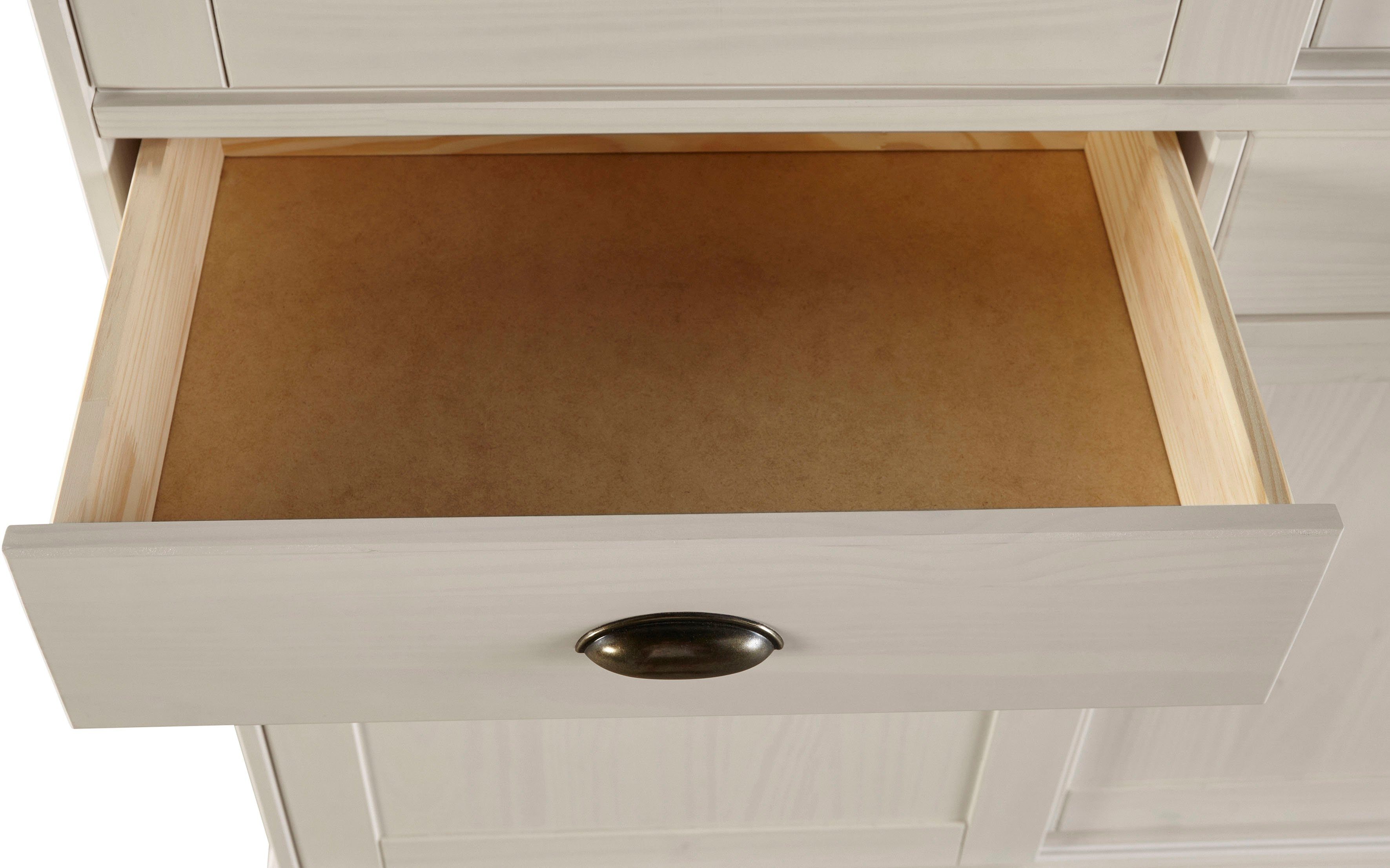Home affaire Highboard Schröder Vitrine van massief dennenhout, breedte 114 cm