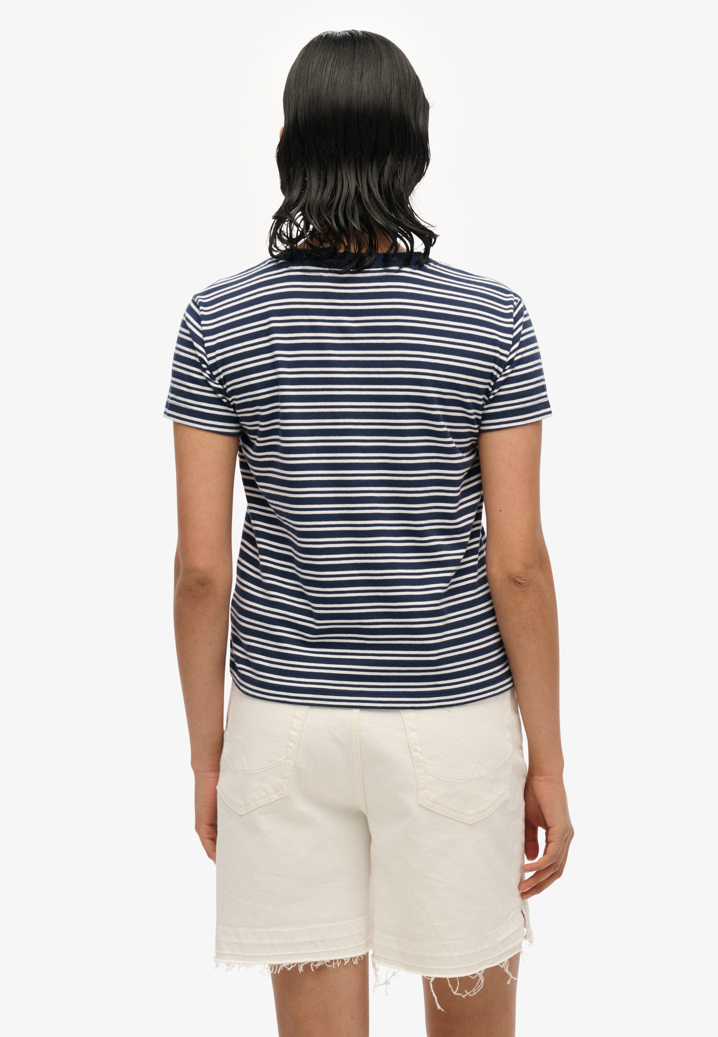 Superdry T-shirt ESSENTIAL LOGO STR FITTED TEE aangenaam draagcomfort door bijzonder zachte haptiek