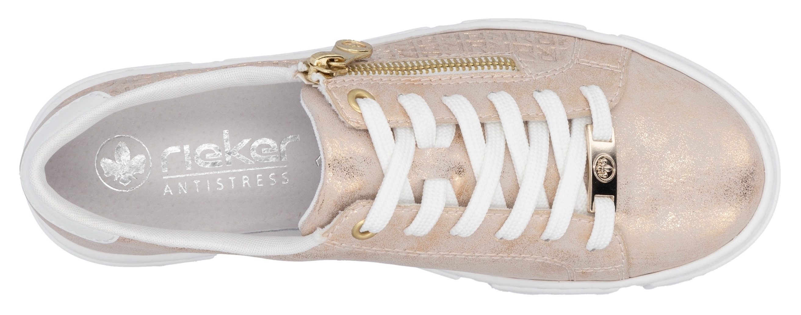 Rieker Plateausneakers , vrijetijdsschoen, lage schoen, veterschoen met rits