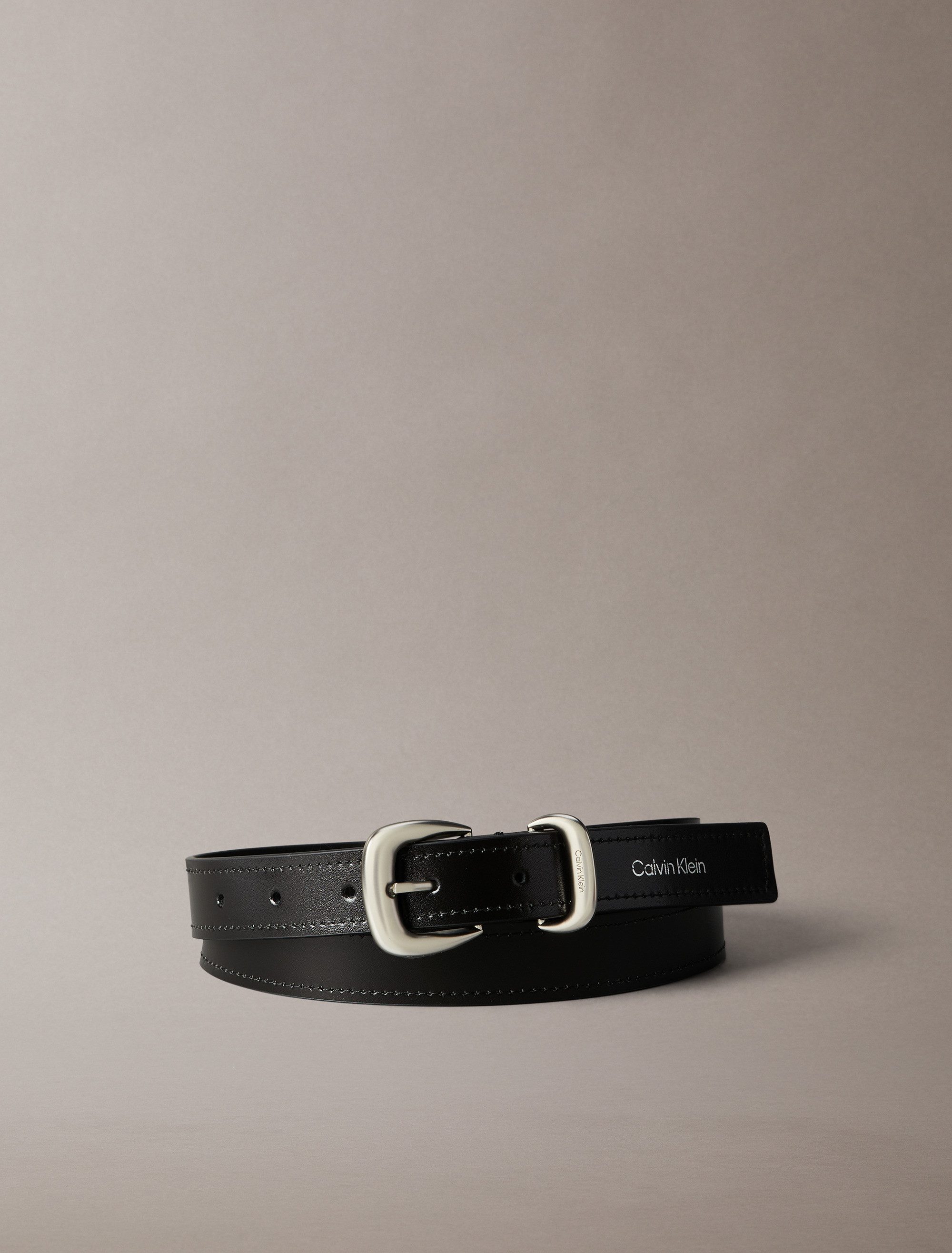 Calvin Klein Leren riem SRH 2 PC LG BCKL BLT