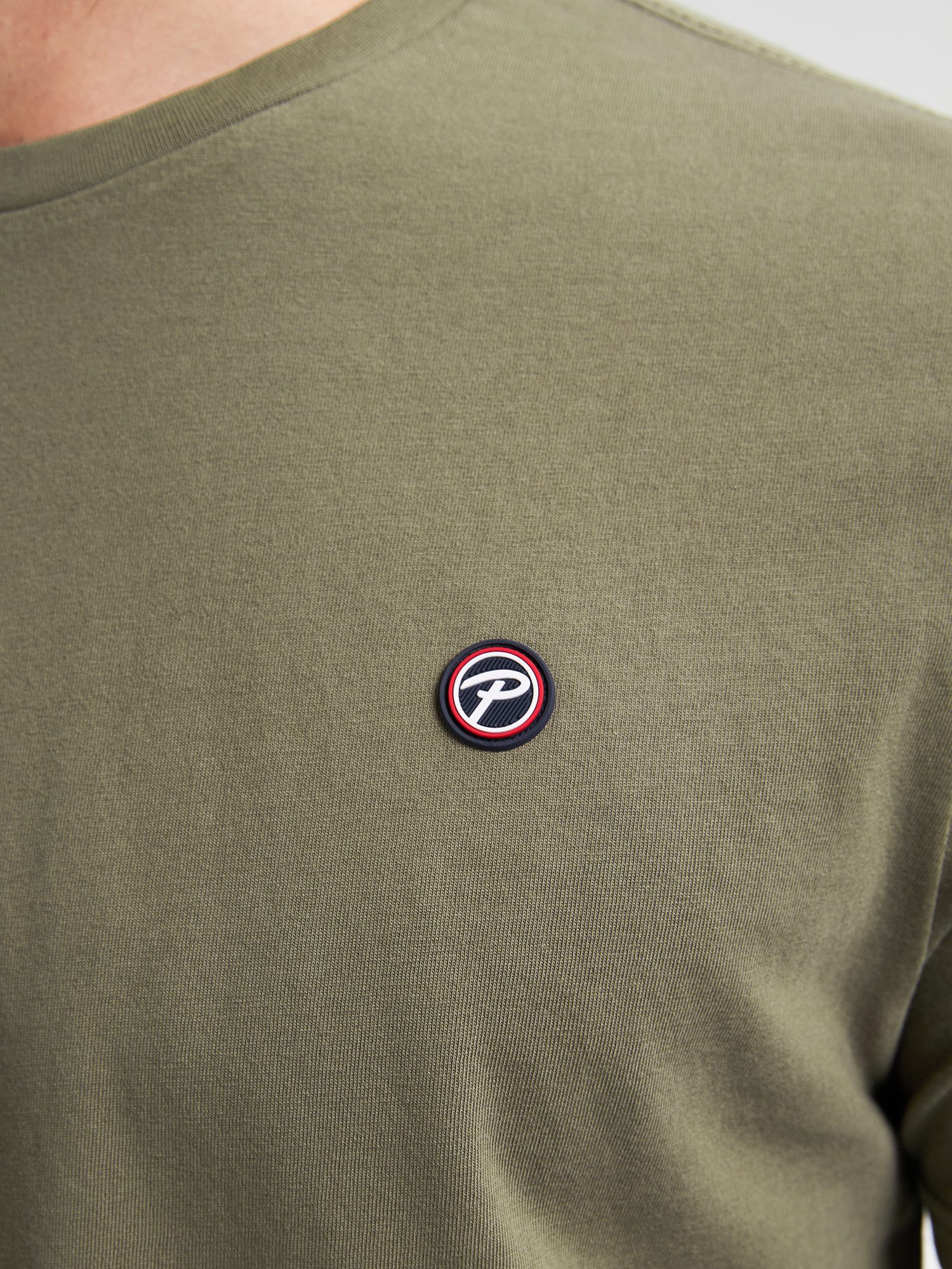 Petrol Industries Shirt met ronde hals met geborduurd logo