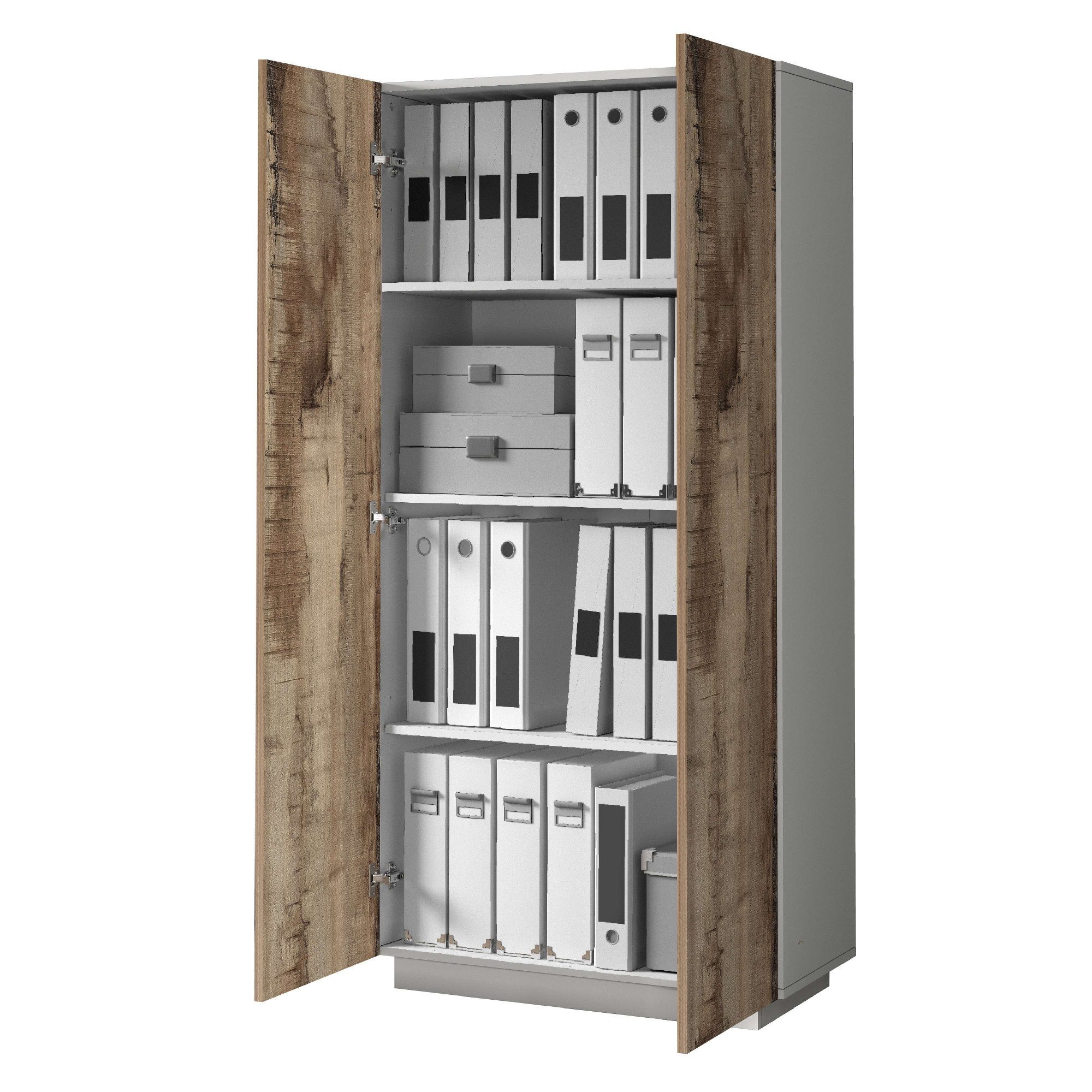 INOSIGN Archiefkast Coro, Multifunctionele kast, Bureaukast met 2 deuren & verstelbare legplanken, hoogte 86 of 166 cm, made in italy