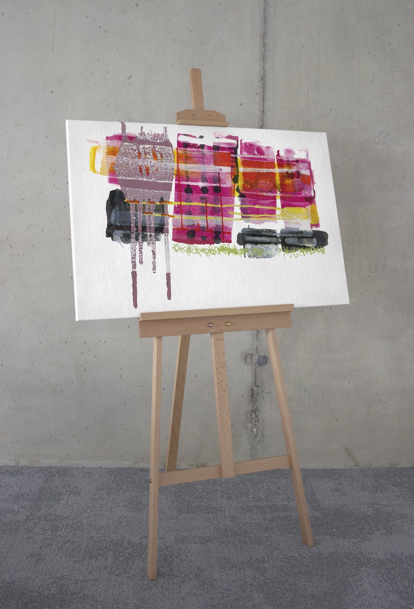 Komar Artprint op linnen Ruby Pink - Afmeting 60 x 90 cm Canvasdoek met echt houten frame (1 stuk)
