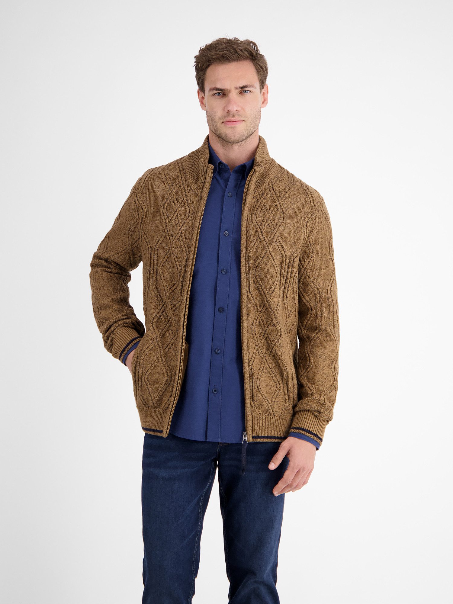 Lerros Vest LERROS Heren-vest met kabelpatroon