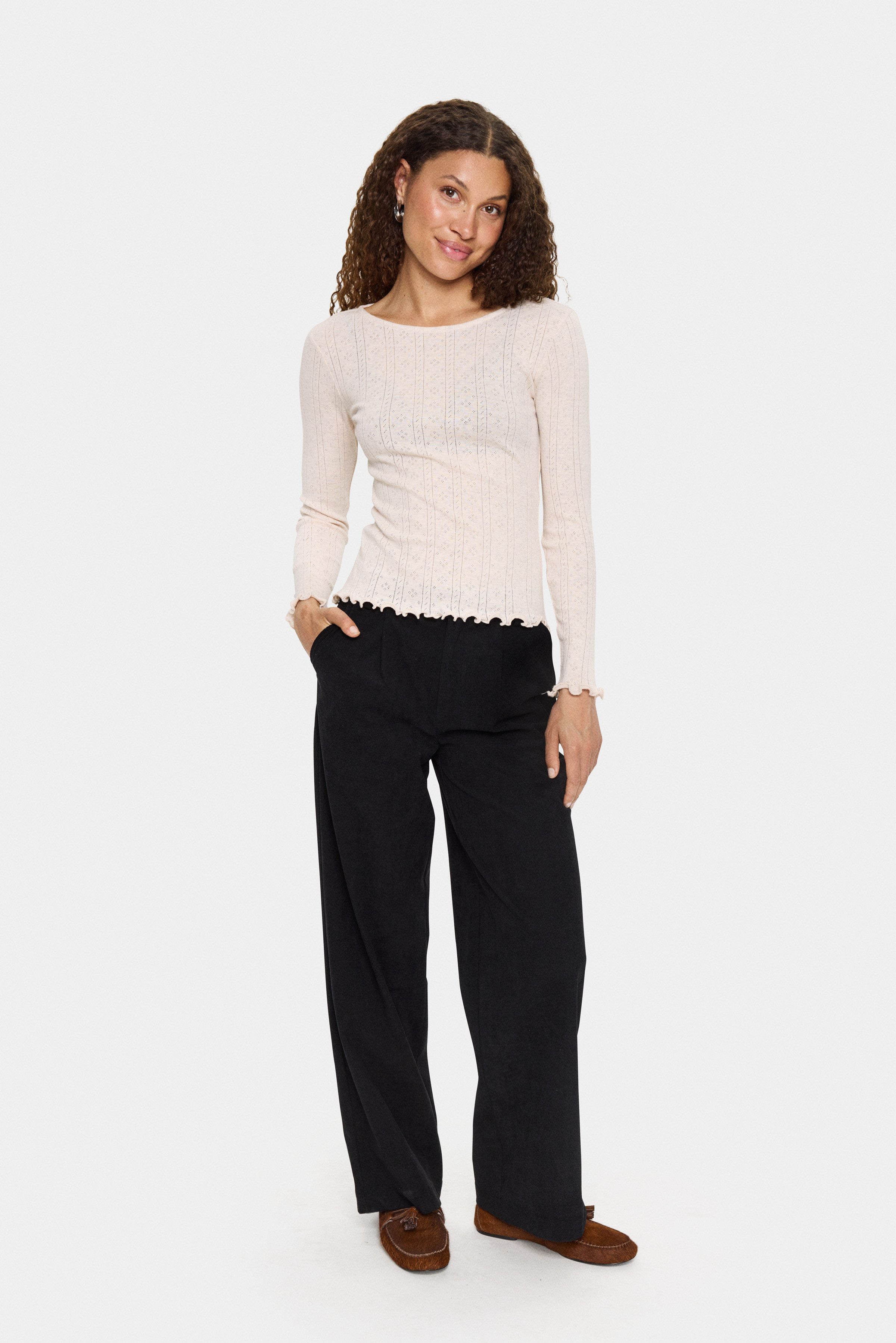 Saint Tropez Shirt met lange mouwen GruSZ gegolvende zoom