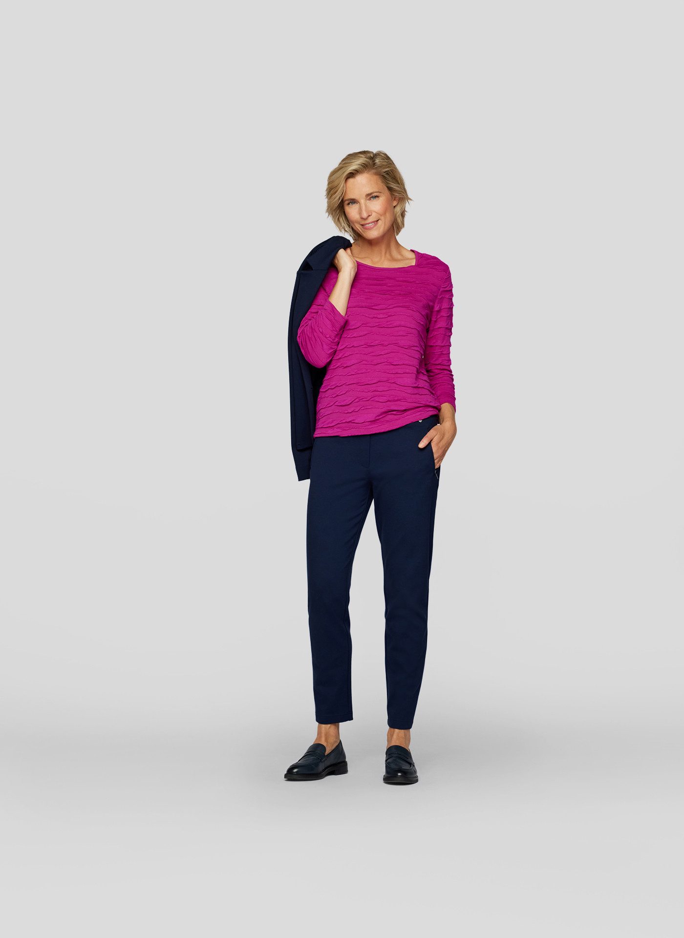 Rabe Shirt met 3/4 mouwen met golfstructuur
