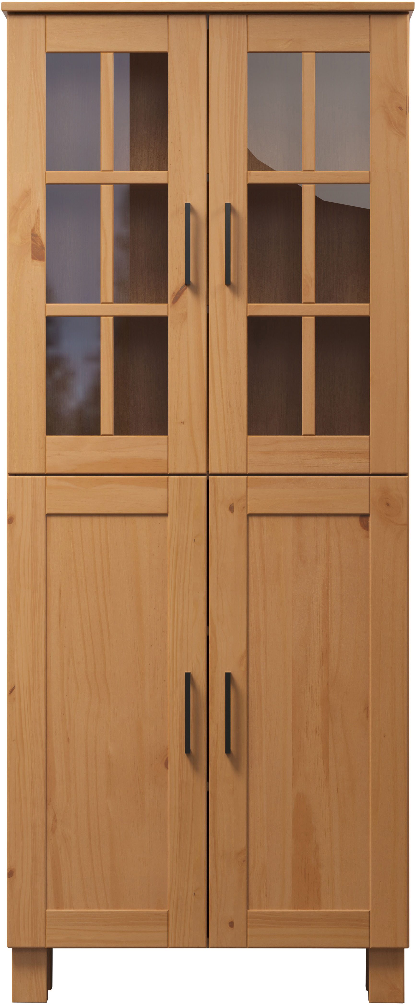 welltime Hoge kast Ulea Brede badkamerkast van massief hout - afmetingen (B/D/H) 70/30/170 cm (1 stuk)