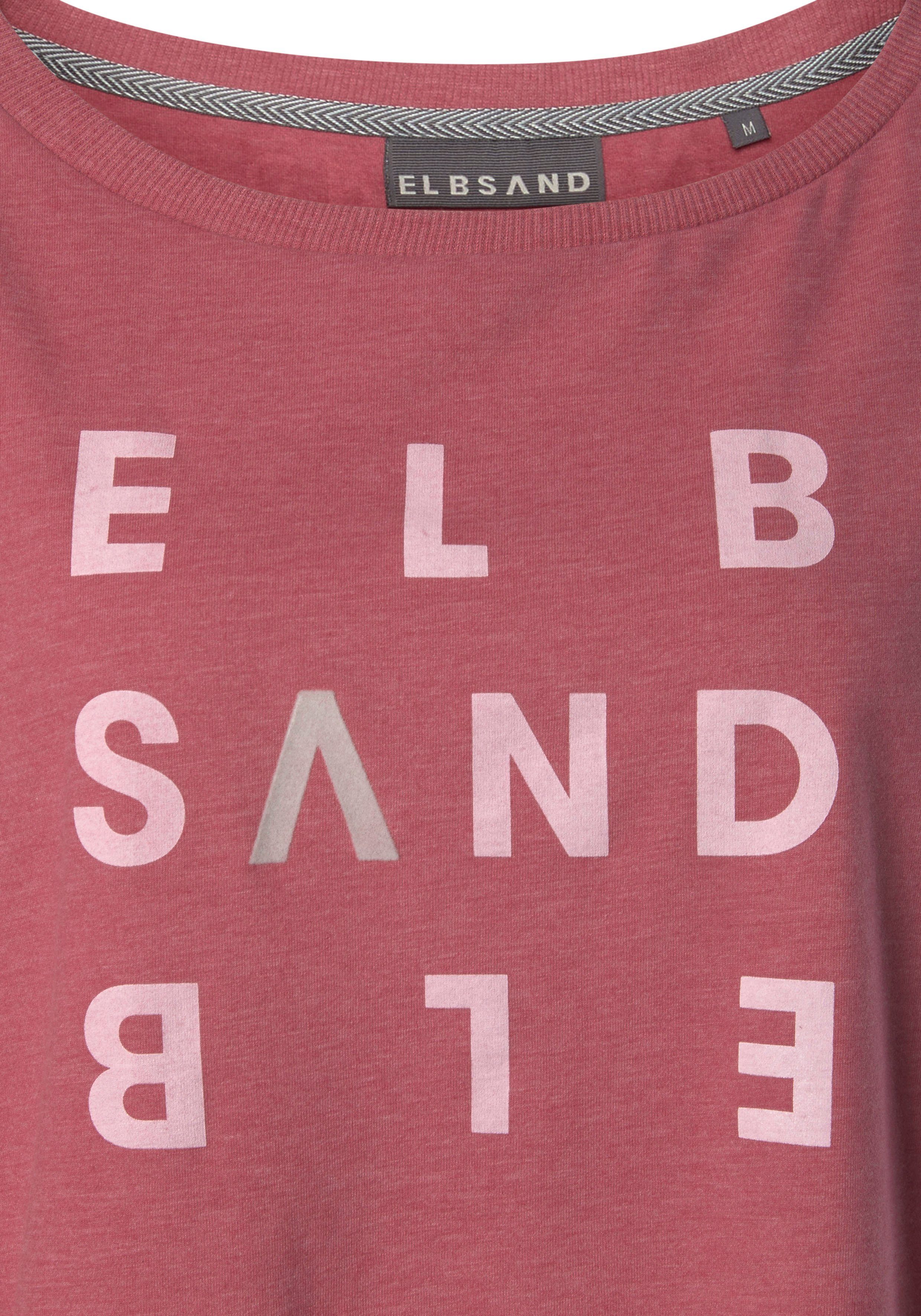 Elbsand Longsleeve Ingrun met logoprint op de voorkant shirt met lange mouwen van een katoenmix sportief-casual