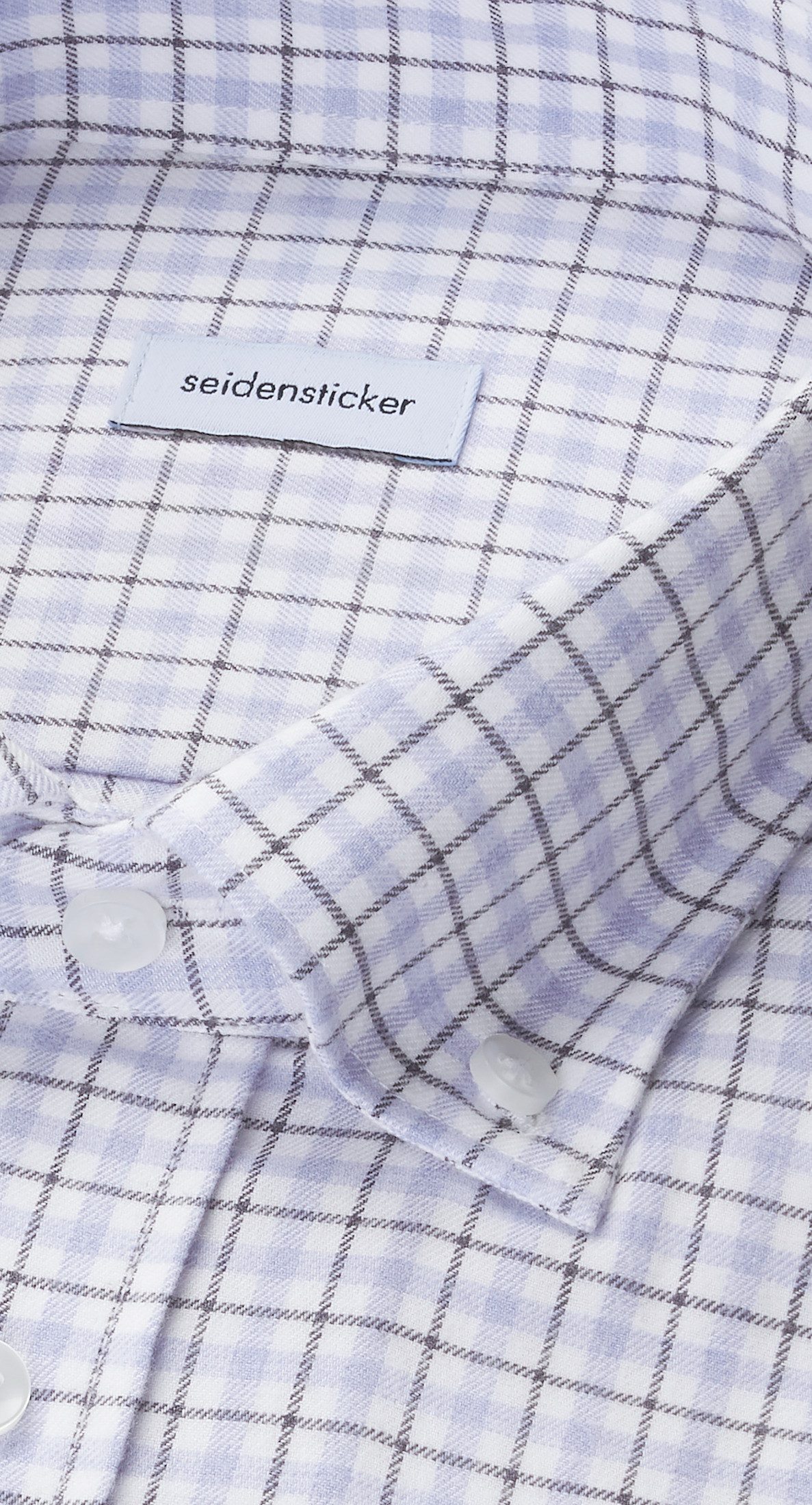 seidensticker Flanellen overhemd Zwarte roos Regular 1/1 Button-down kraag ruit