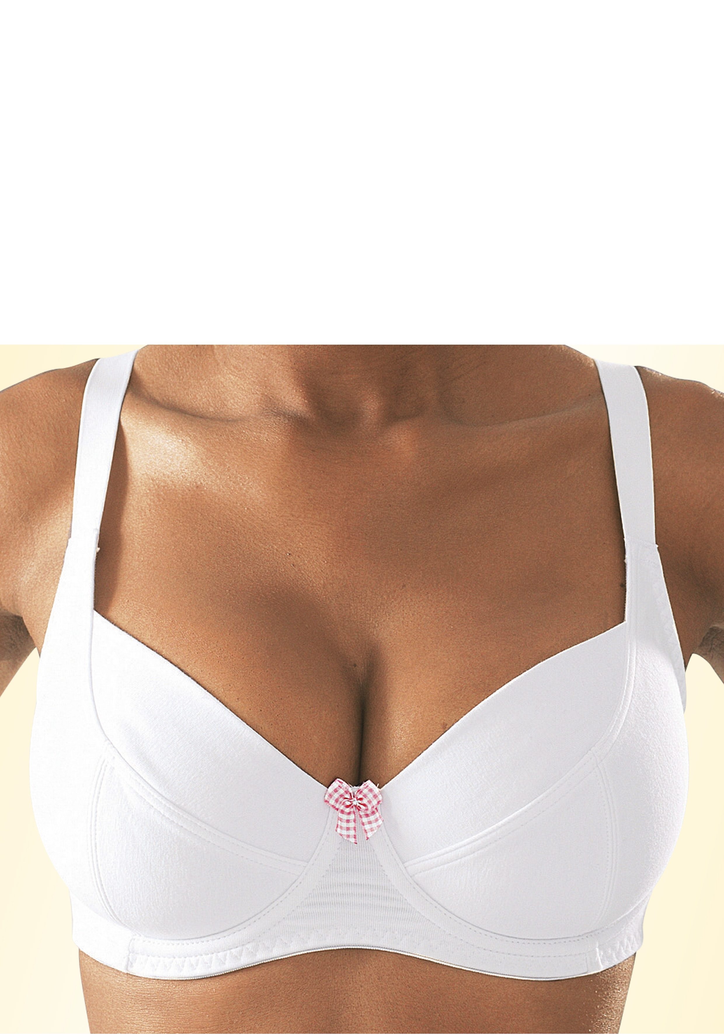 Petite fleur Beugel-bh met strik met vichyruitdessin (Set van 2)