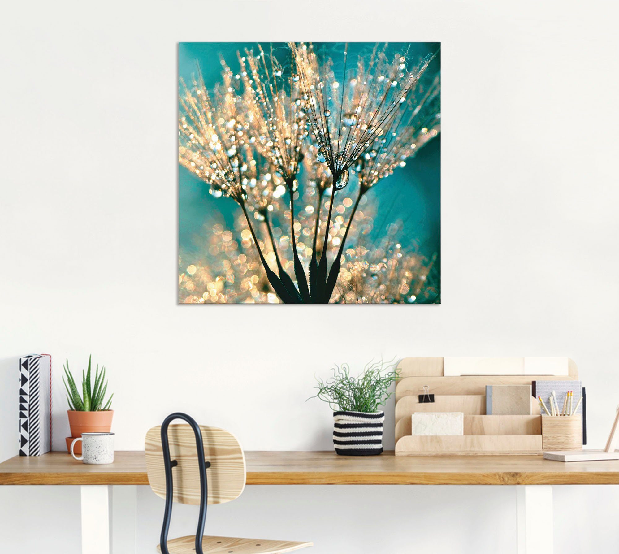 Artland Artprint Pluizenbol pluimen abstract als artprint van aluminium, artprint voor buiten, artprint op linnen, poster, muursticker