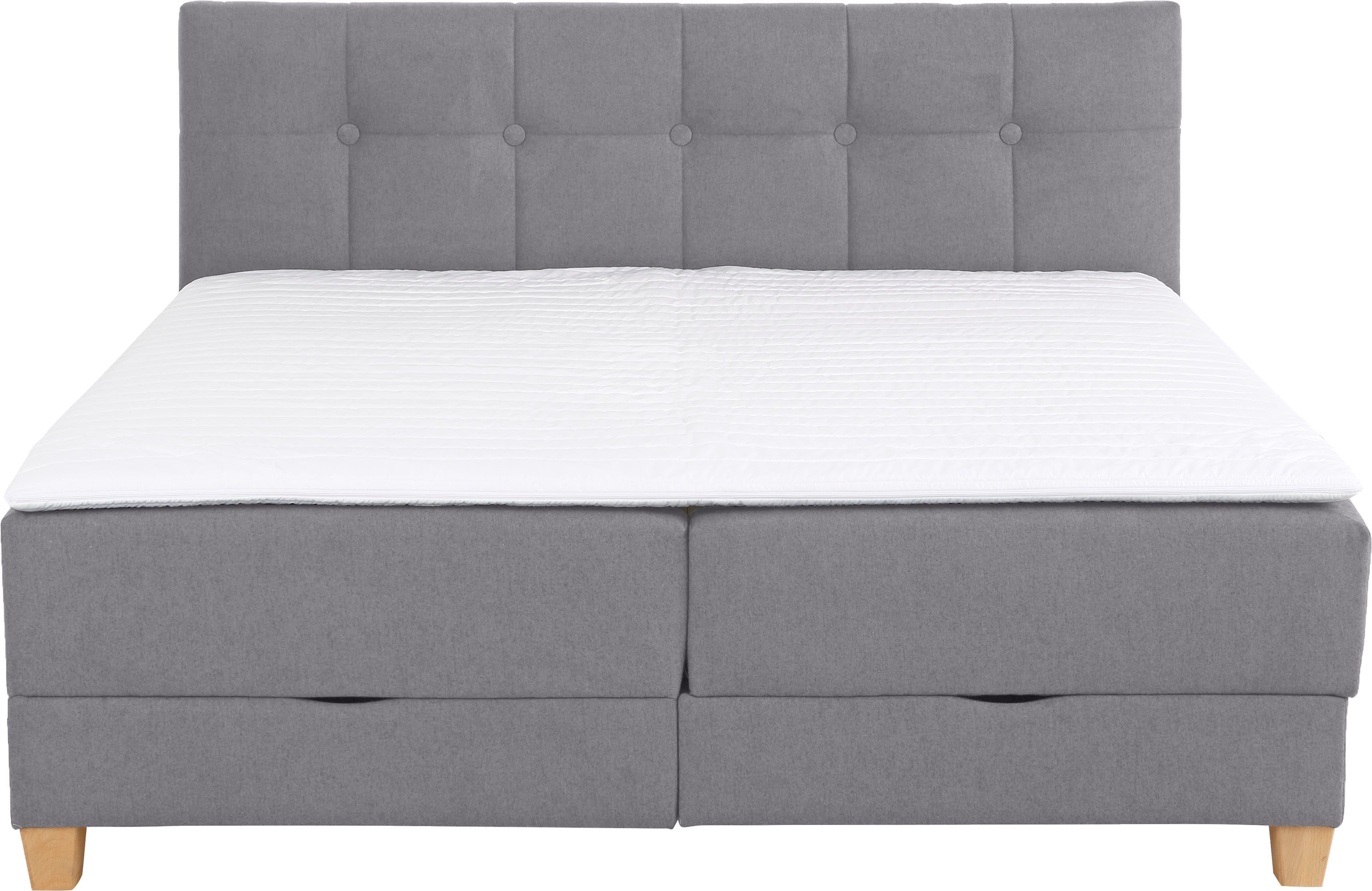 Home affaire Boxspring Lonrai in h2, h3 & h4 en xxl - verlengde 220 cm kiesbaar, incl. topper
