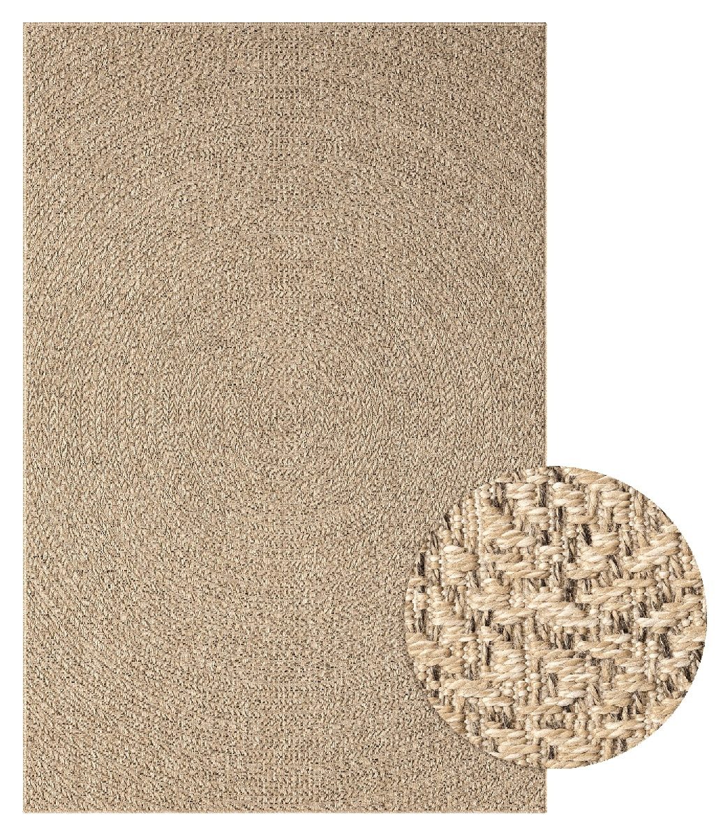The carpet Vloerkleed Kansas moderne robuuste in- en outdoor tapijt jute look