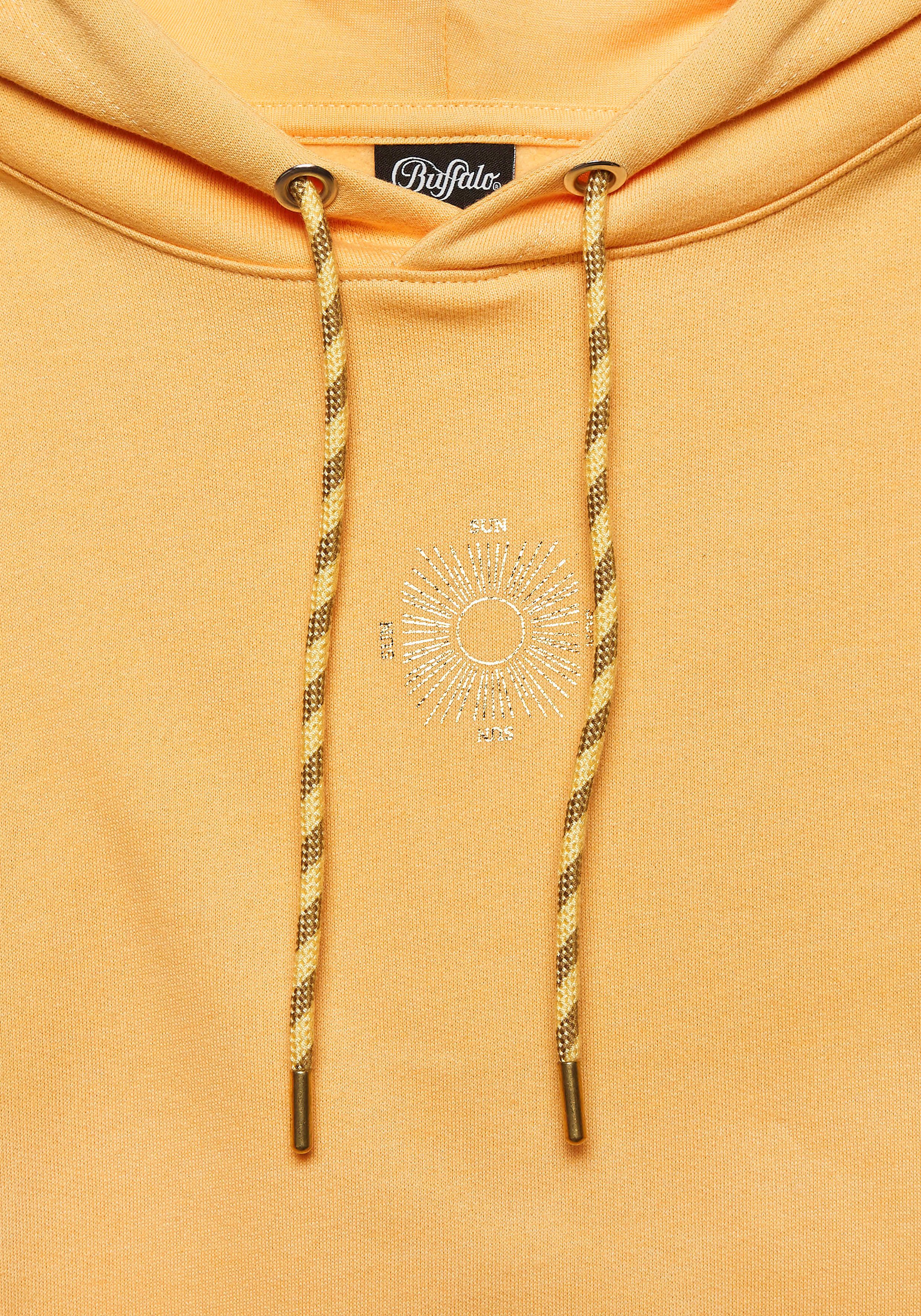 Buffalo Hoodie Capuchon sweatshirt met grote rugprint met glanseffect loungewear
