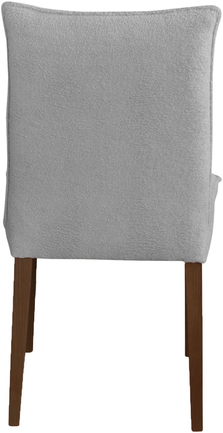 Home affaire Stoel met 4 poten Atena Frame van massief beukenhout, bekleding teddy-look (set)