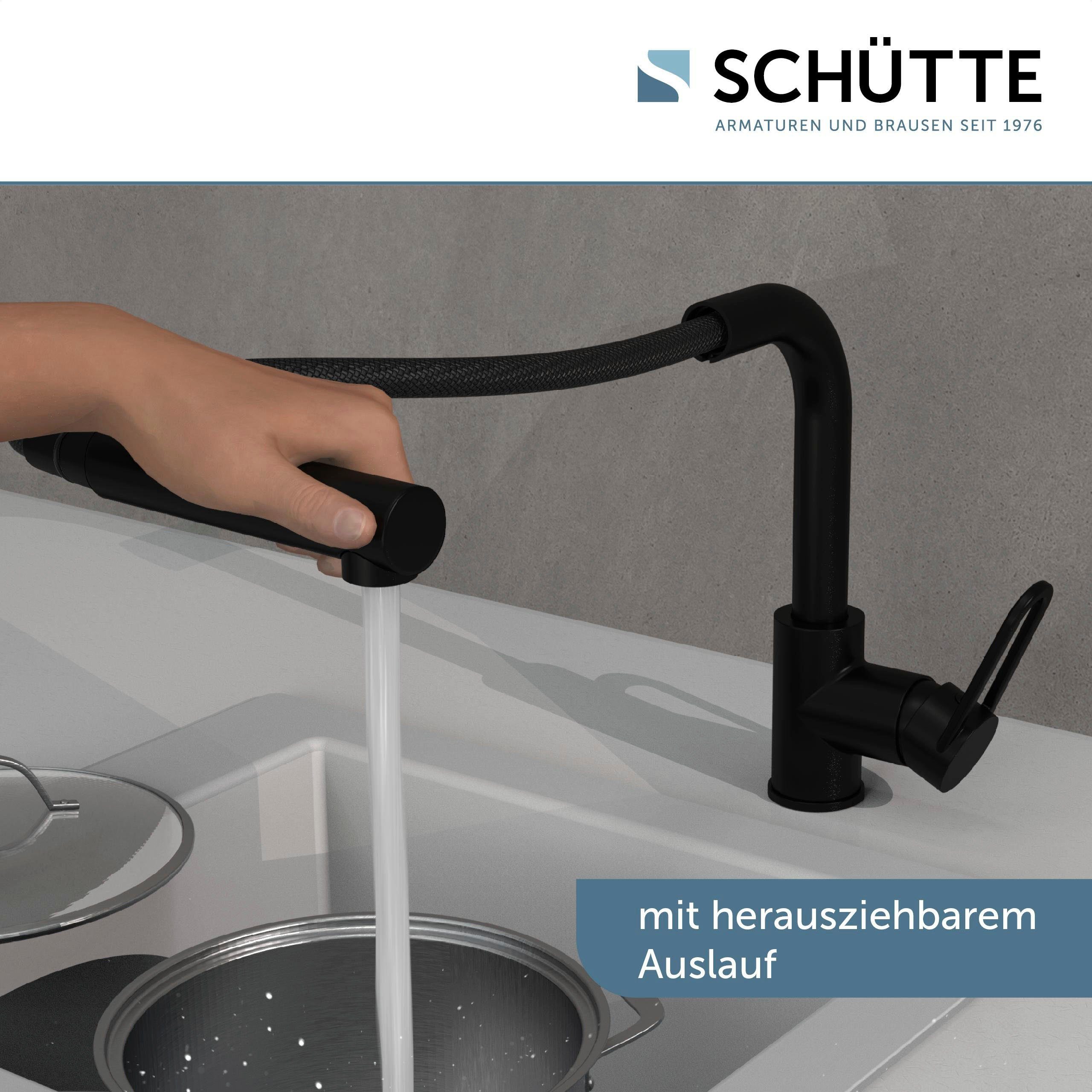 Schütte Gootsteen kraan Design met sproeikop, uittrekbaar, draaibaar, hoge druk