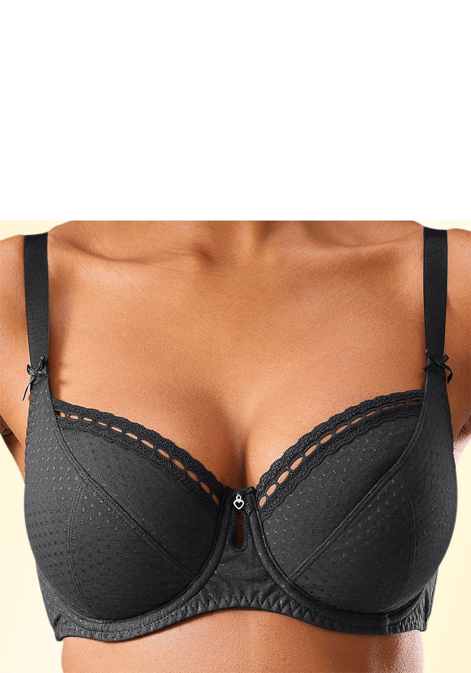 Petite fleur Beugel-bh van katoen-jacquard in dirndl-model, dessous (Set van 2)