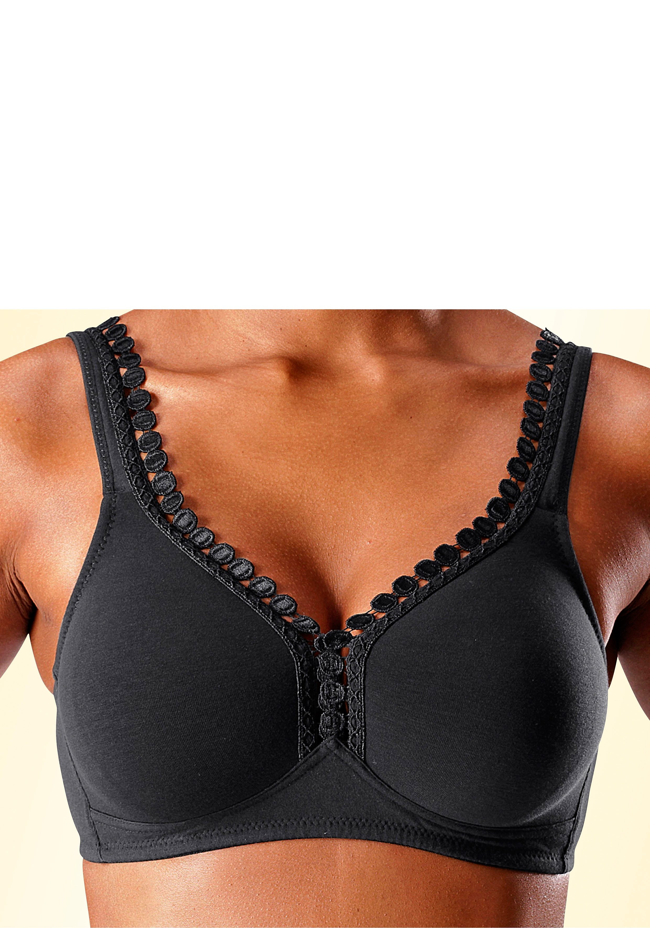 Petite fleur Soft-bh zonder beugels, met decoratieve sierrand (Set van 2)