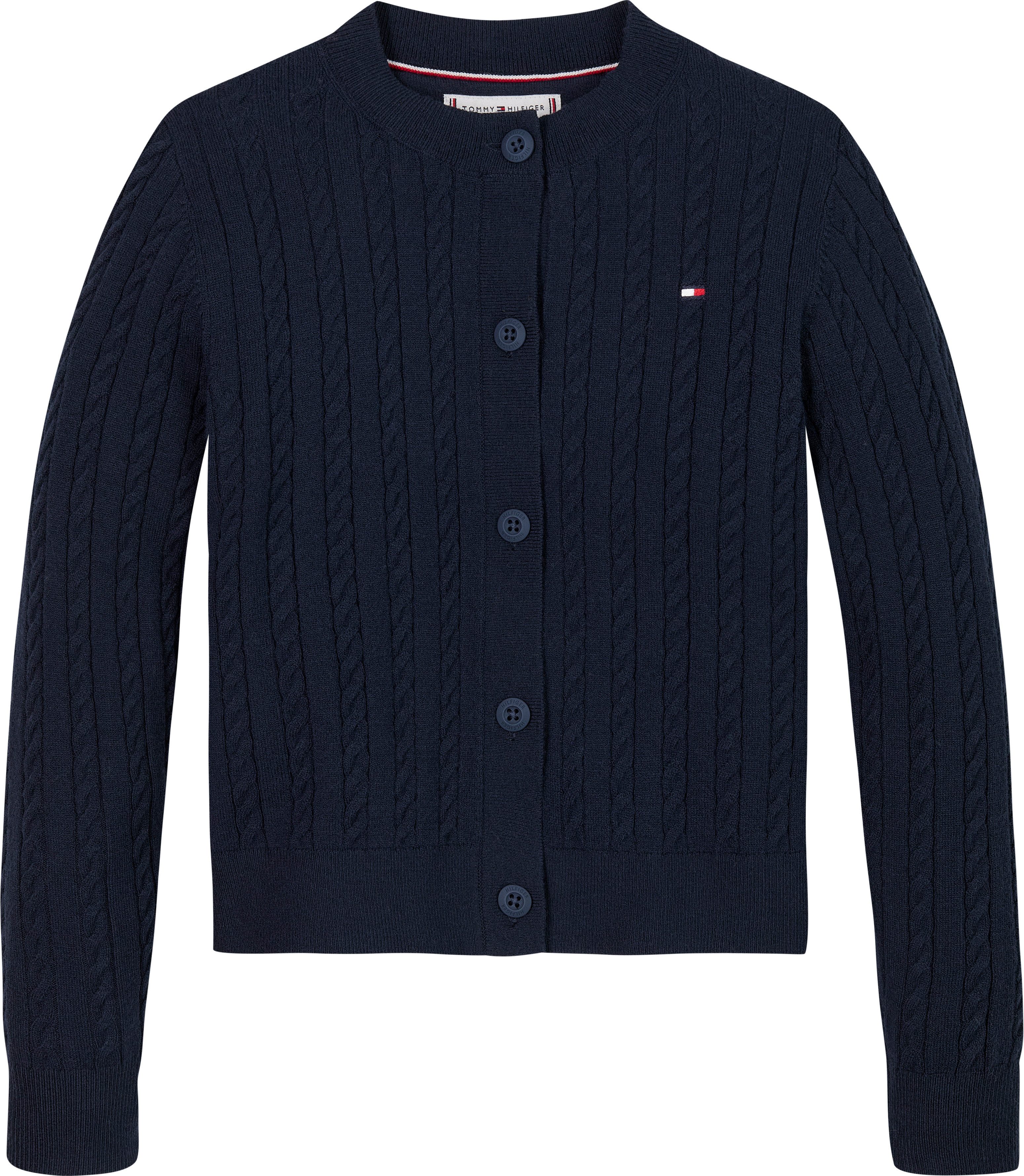 Tommy Hilfiger Vest MINI CABLE CARDIGAN met klein kabelpatroon