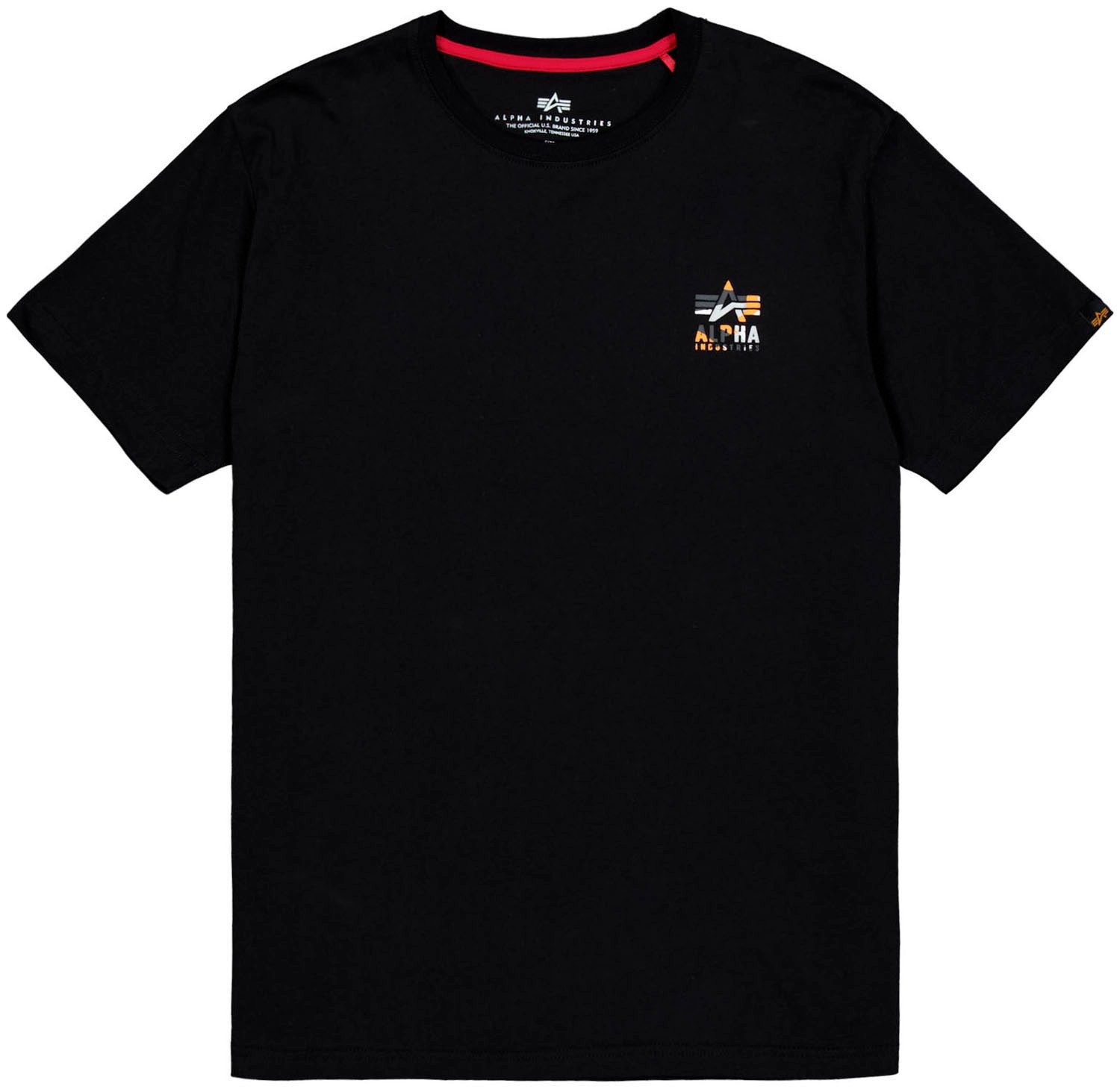 Alpha Industries Shirt met ronde hals Camo Logo Puff Print BP T