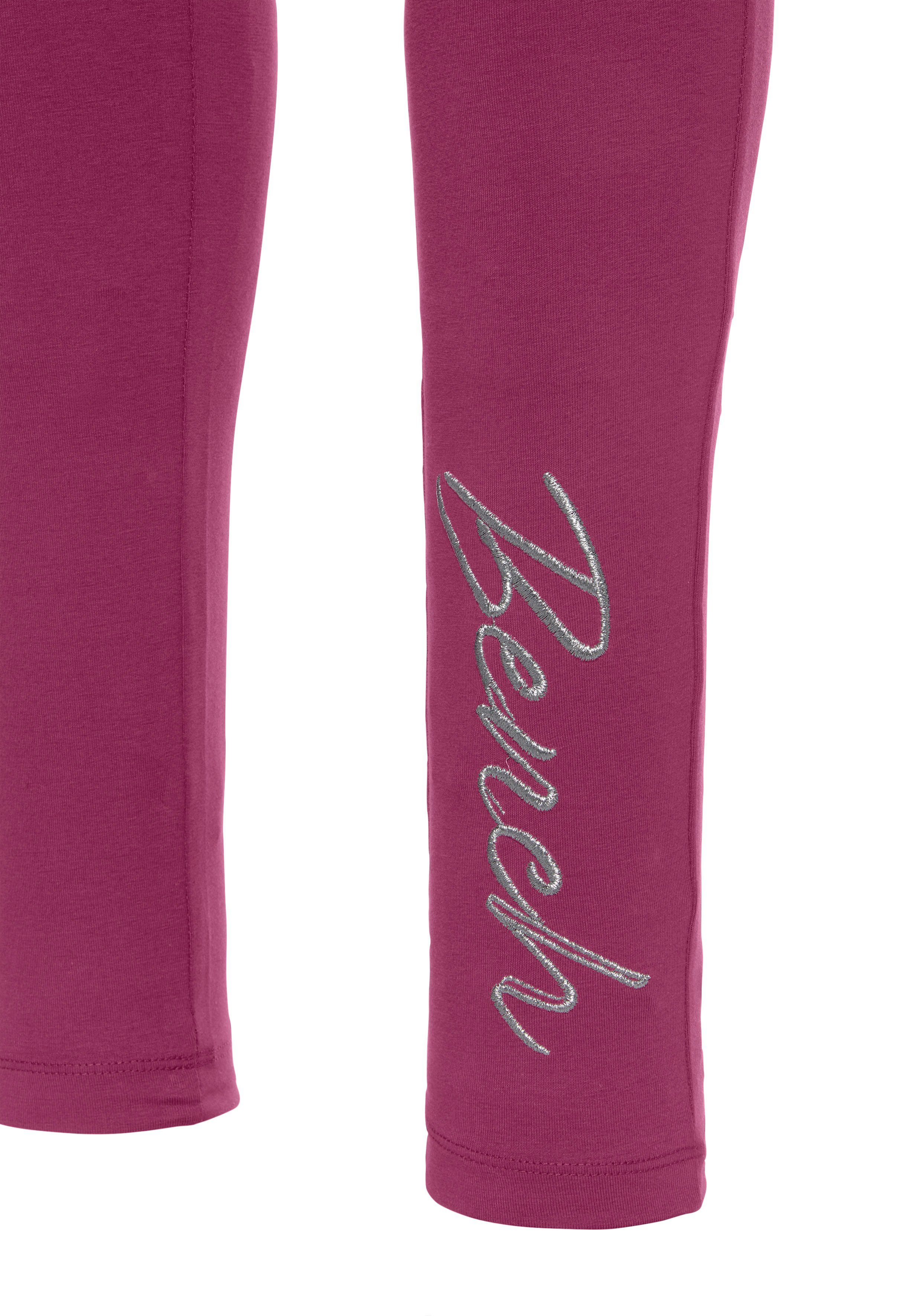 Bench. Loungewear Legging met glinsterend logoborduursel op het been