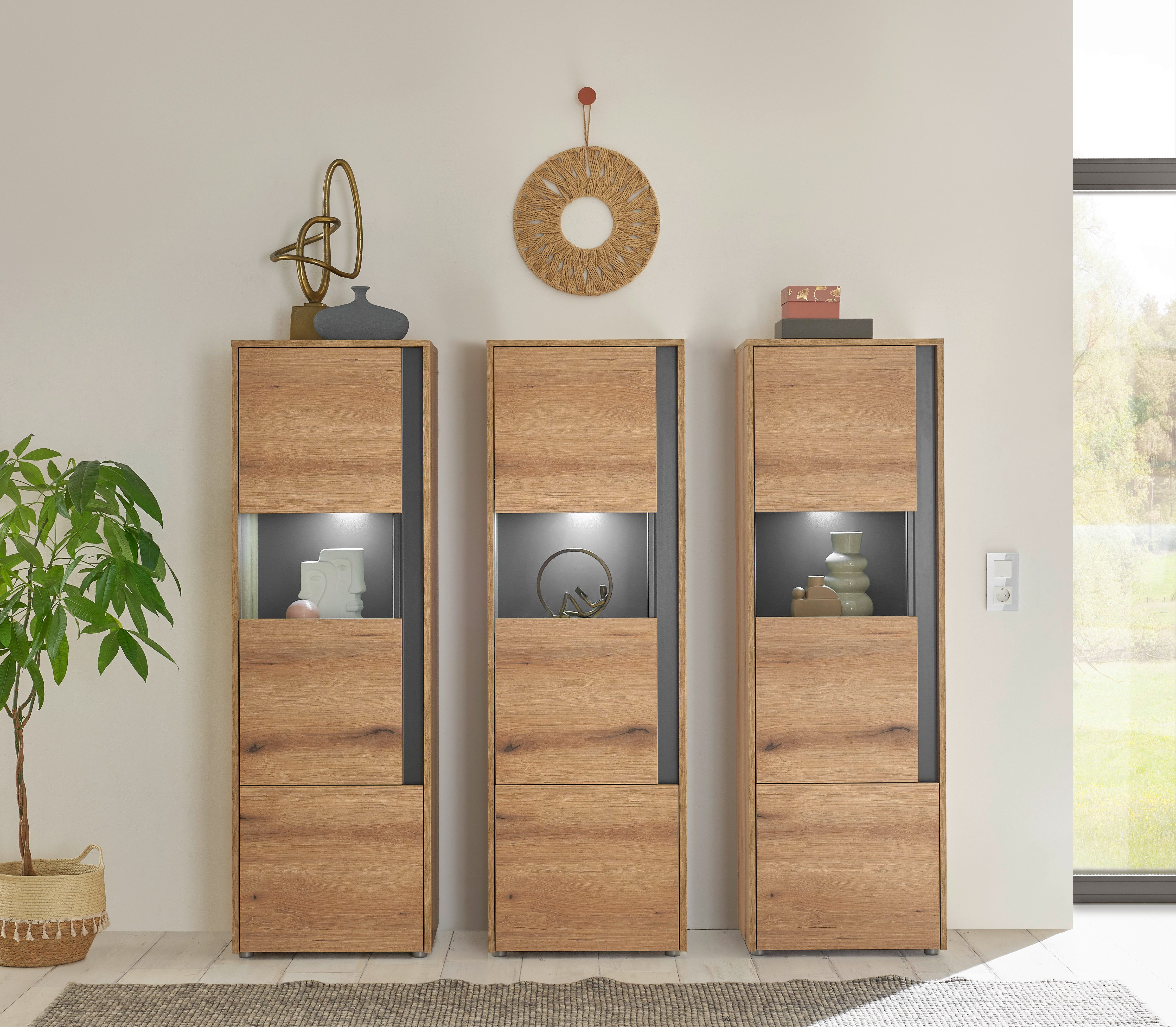 INOSIGN Wandmeubel City/Giron Hoogte ca. 155 cm (set, 3-delig) tv-wandmeubels beige