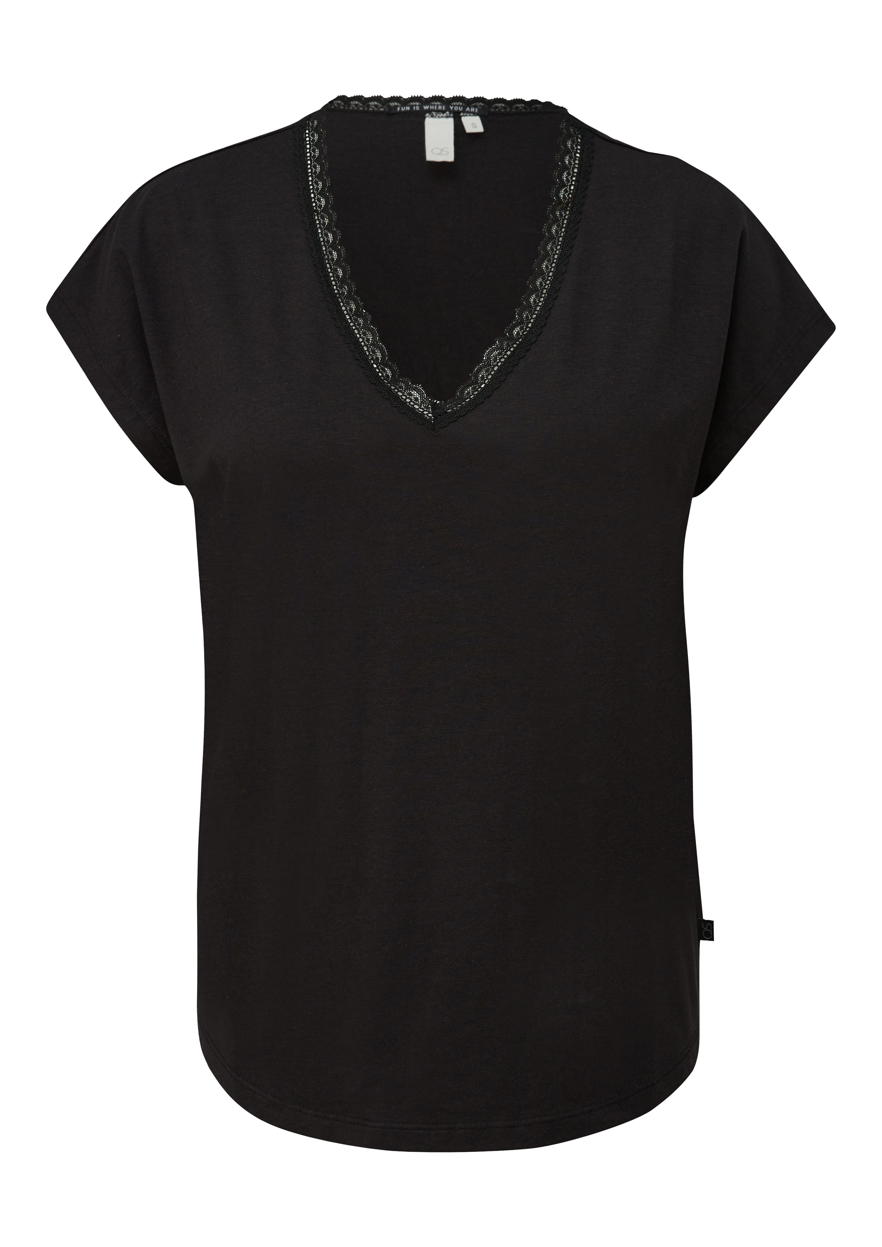Q/S designed by T-shirt met kant bij de hals
