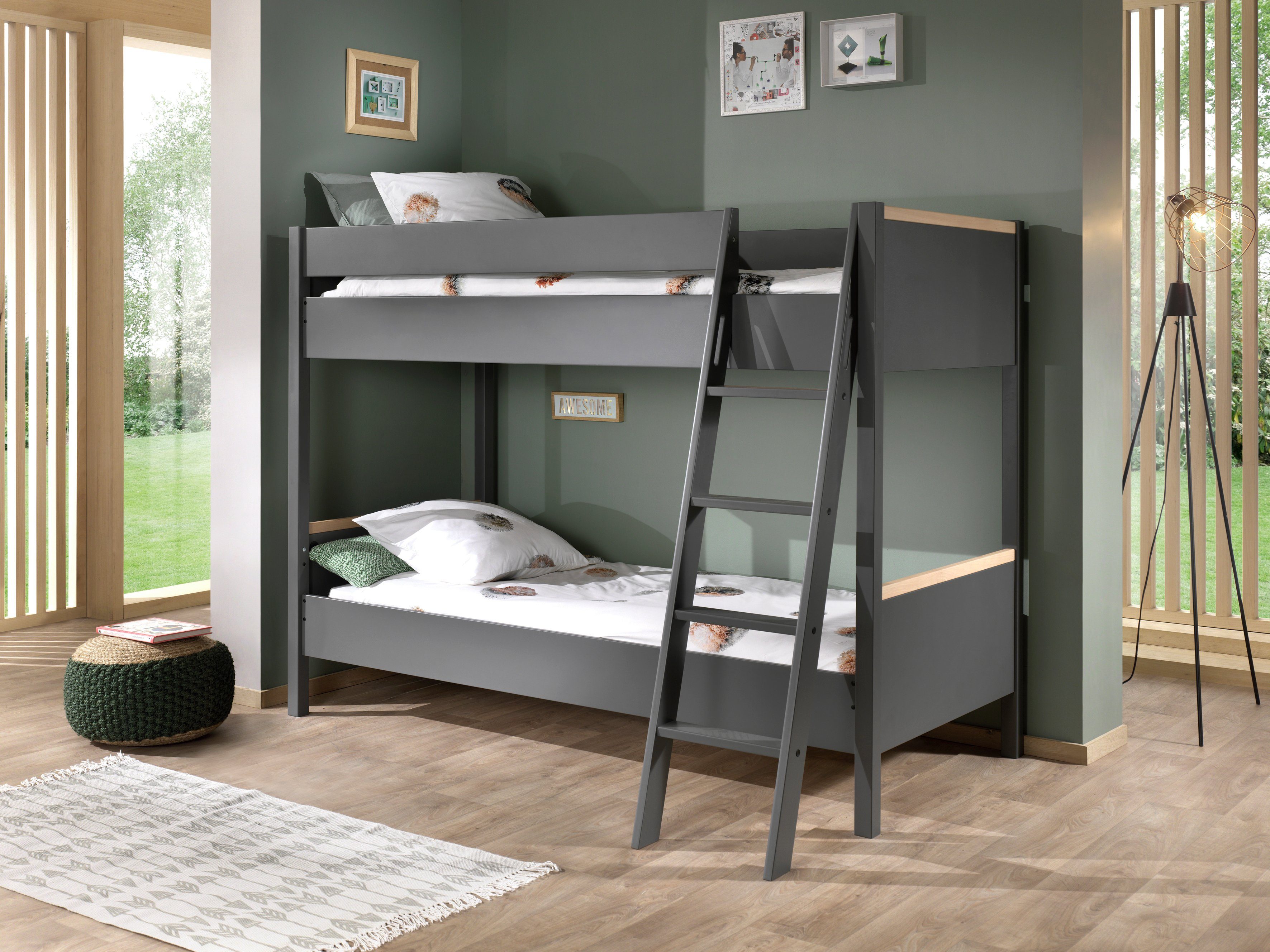 Vipack Stapelbed Londen met melamine-oppervlak en rolbodem