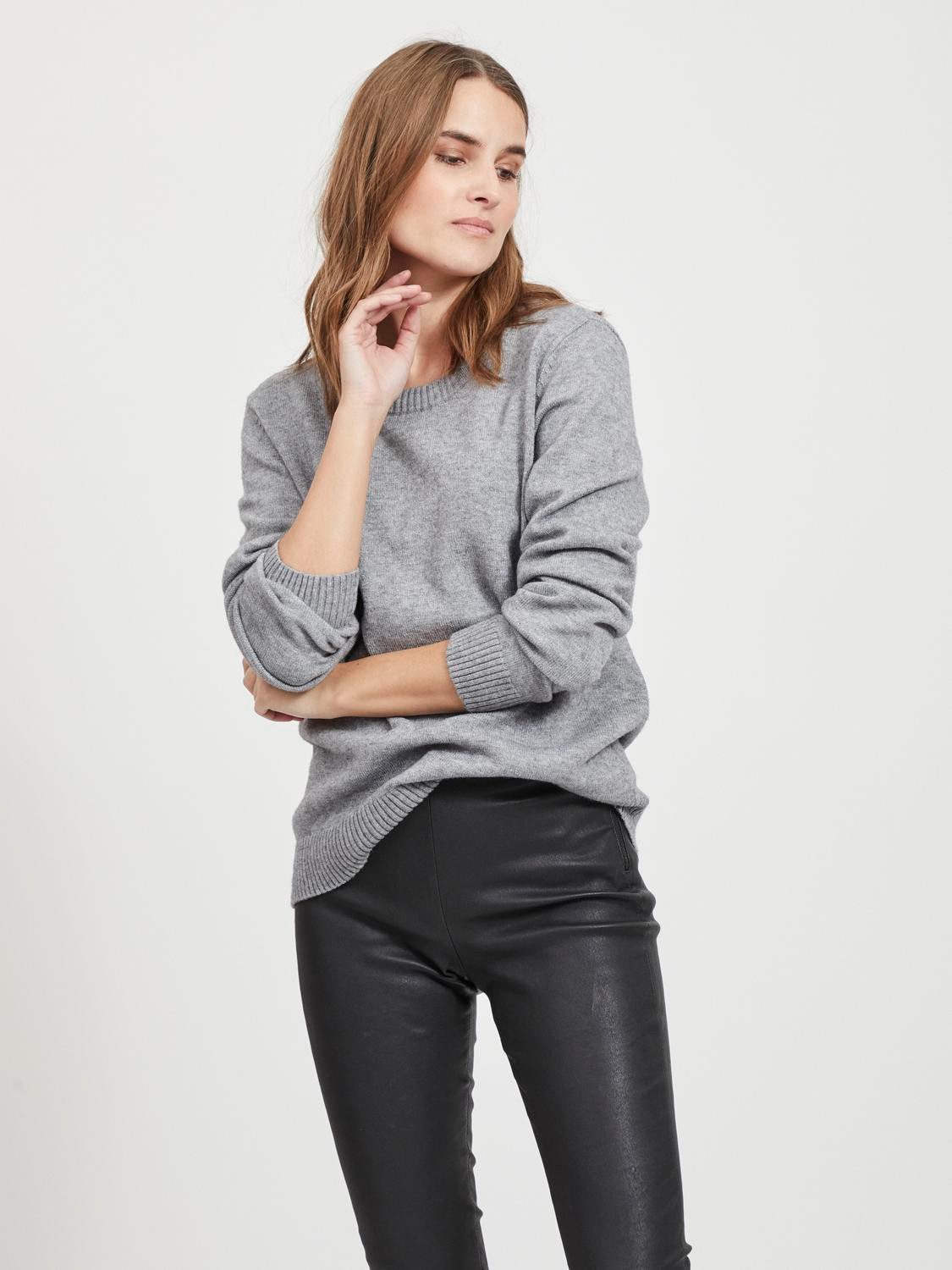 Vila Trui met ronde hals VIRIL O-NECK L/S KNIT TOP - NOOS