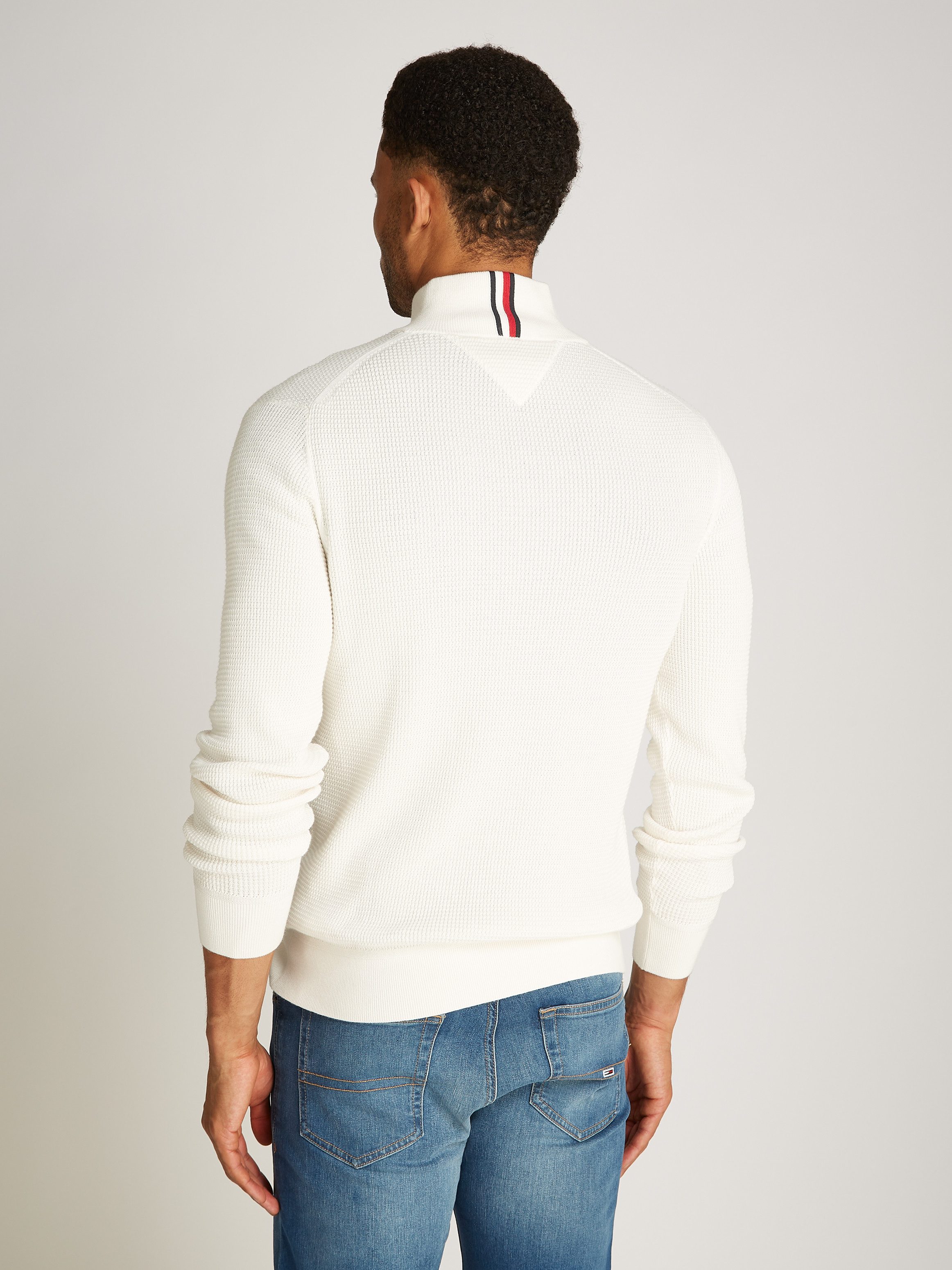 Tommy Hilfiger Gebreide trui REFINED STRUCTURE ZIP MOCK